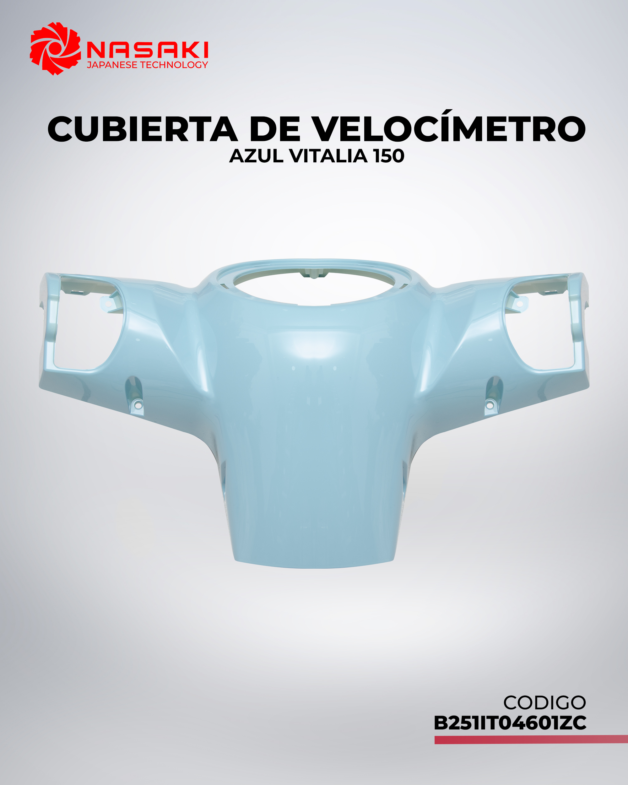 CUBIERTA DE VELOCIMETRO AZUL VITALIA 150