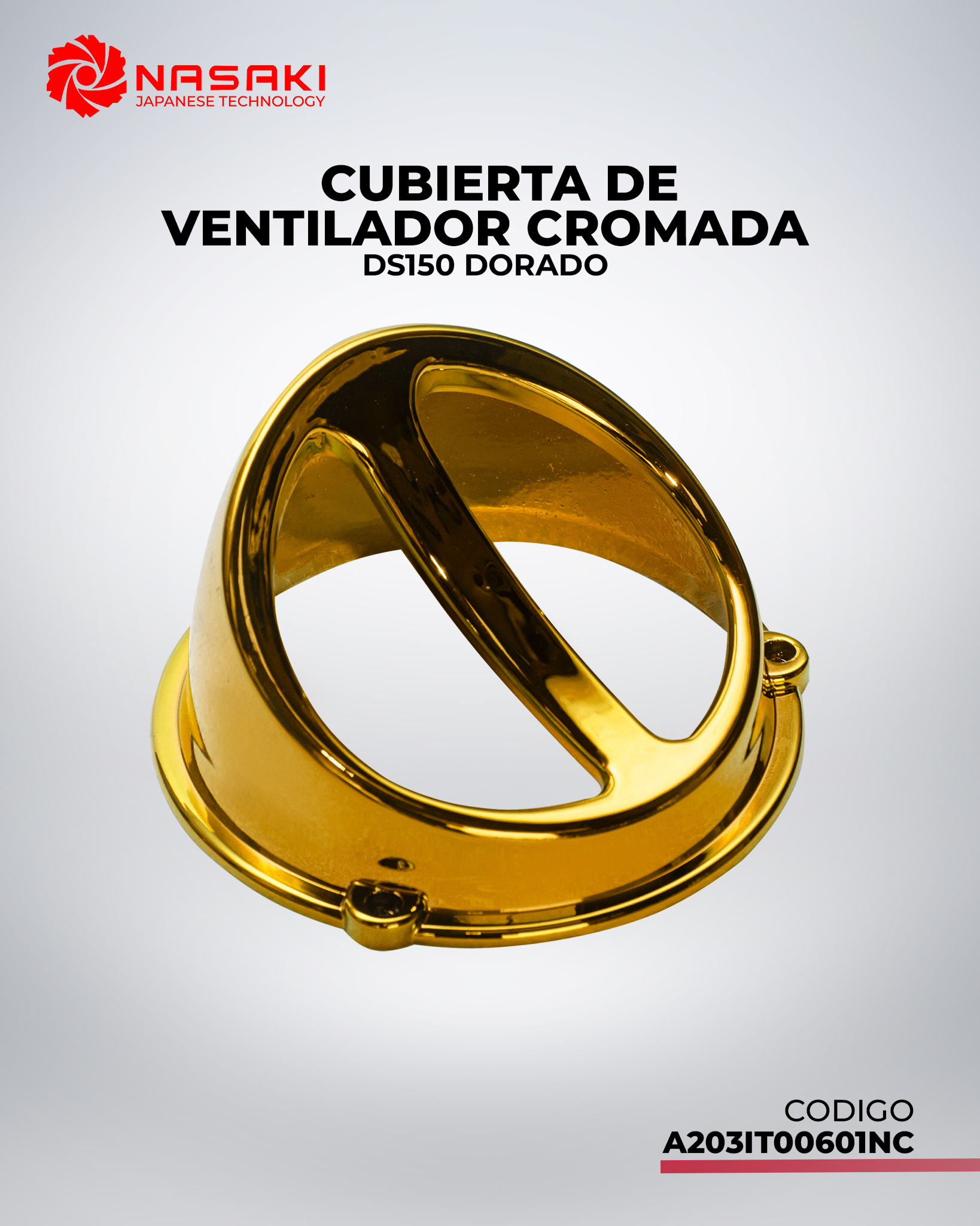 CUBIERTA DE VENTILADOR CROMADA DS150 DORADO
