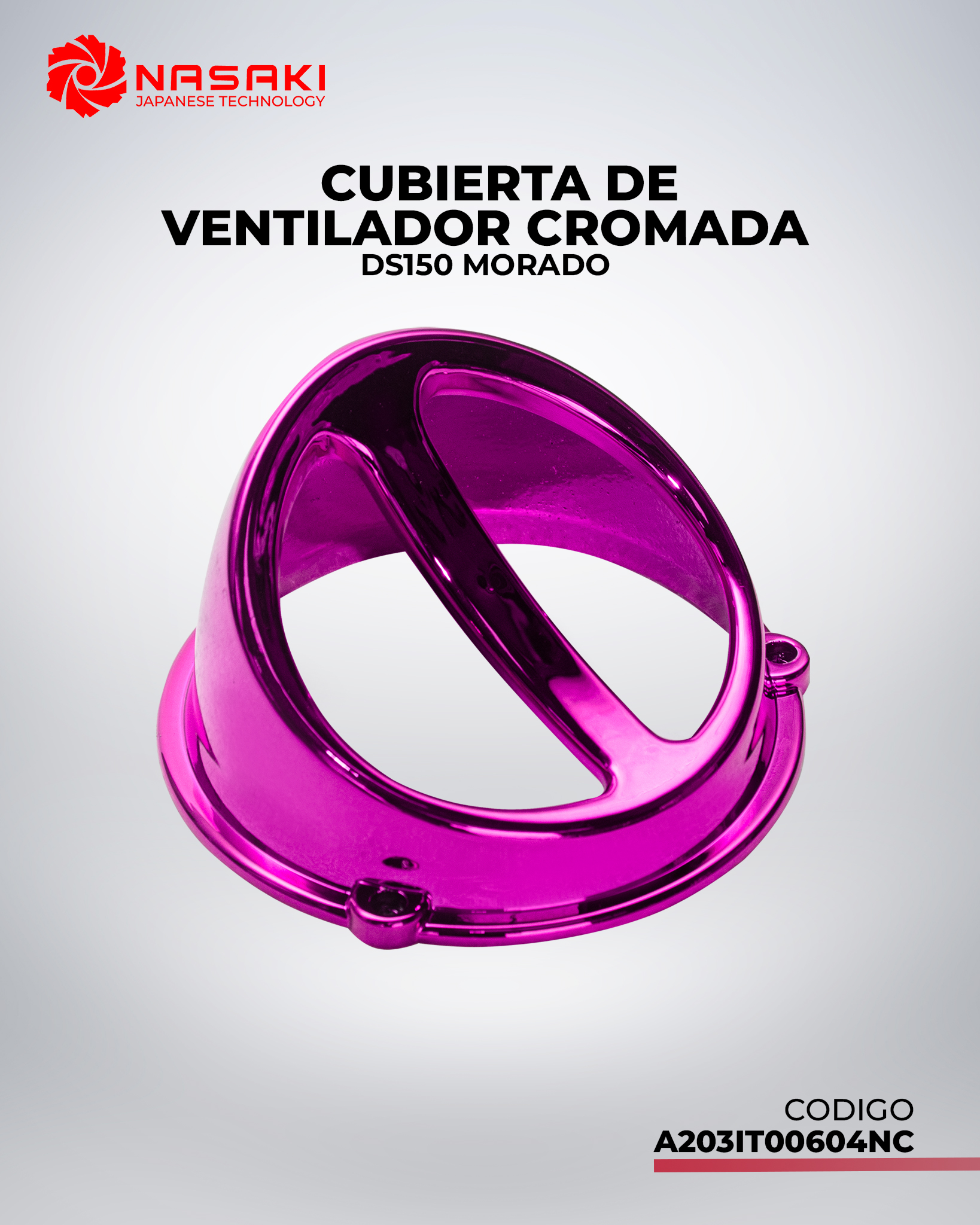 CUBIERTA DE VENTILADOR CROMADA DS150 MORADA