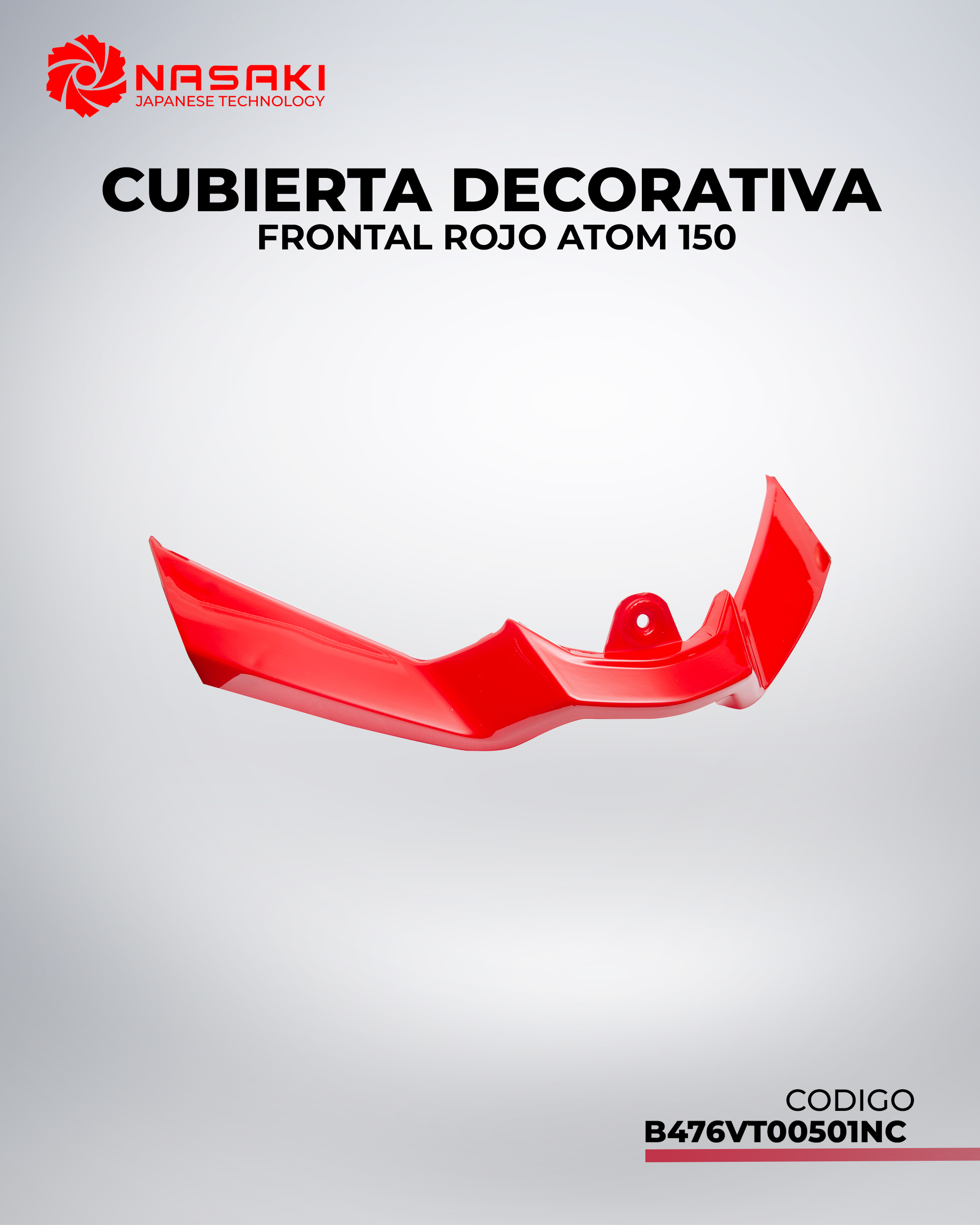 CUBIERTA DECORATIVA FRONTAL ROJO ATOM 150