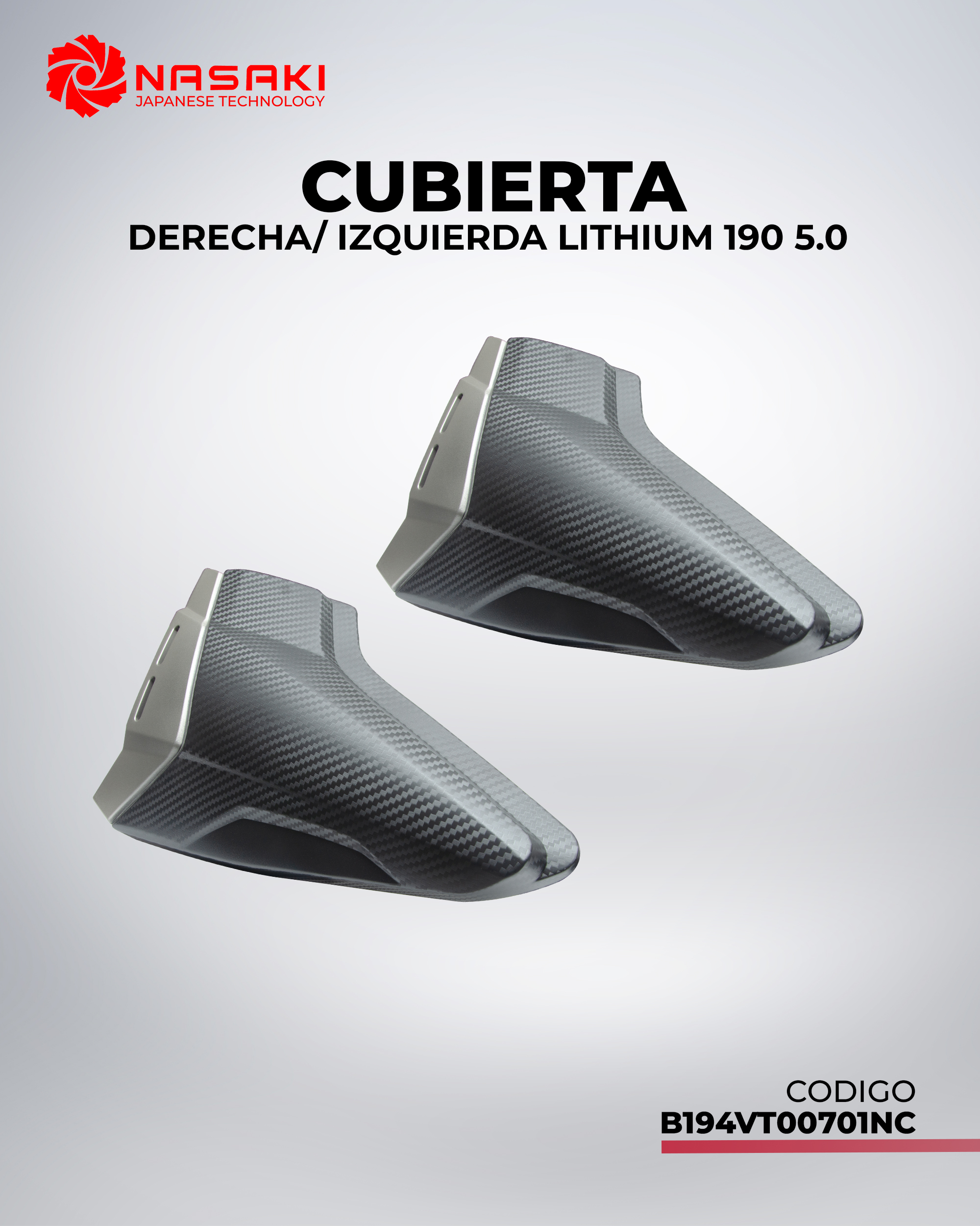 CUBIERTA DERECHA/ IZQUIERDA LITHIUM 190 5.0
