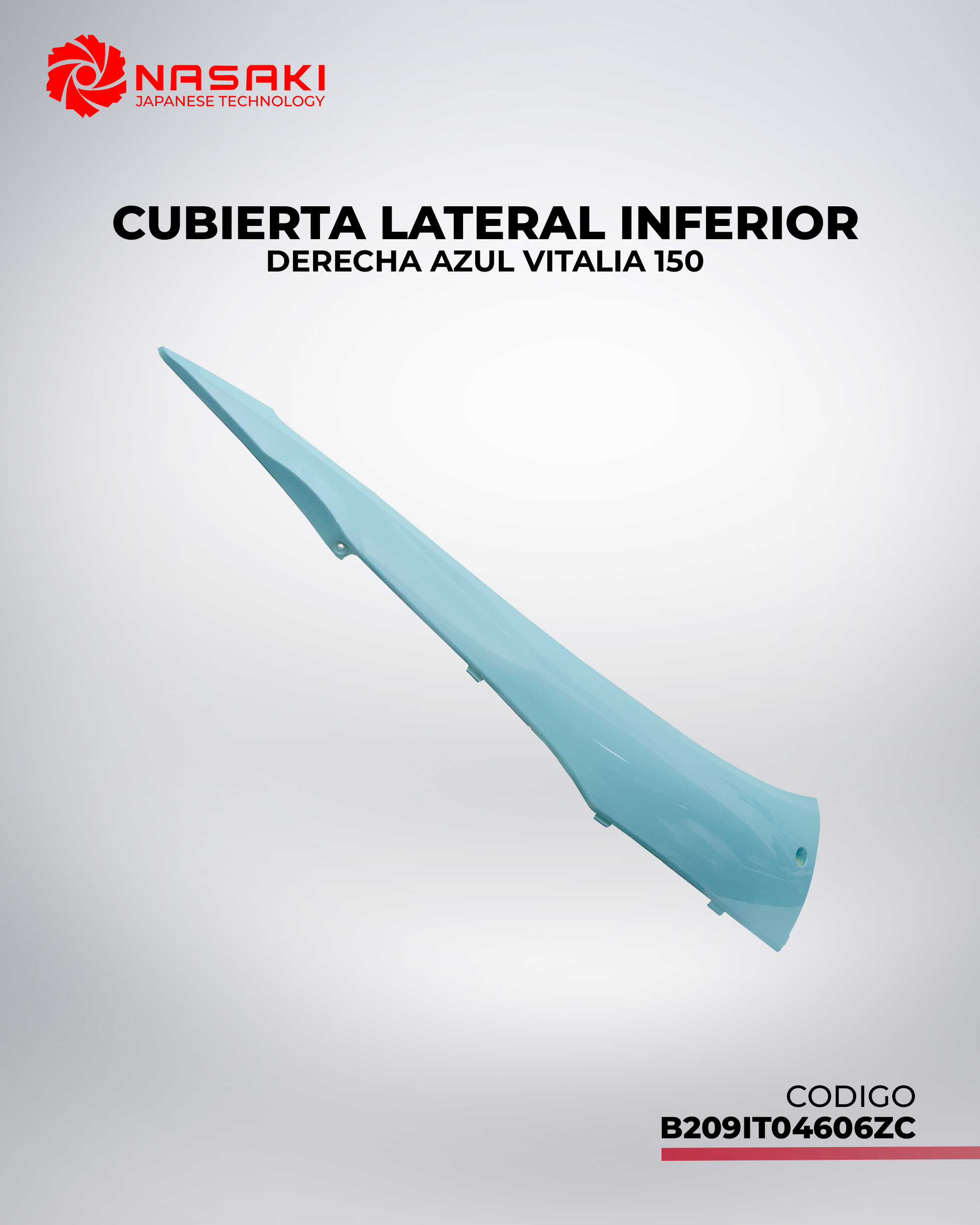 CUBIERTA LATERAL INFERIOR DERERECHA AZUL VITALIA 150