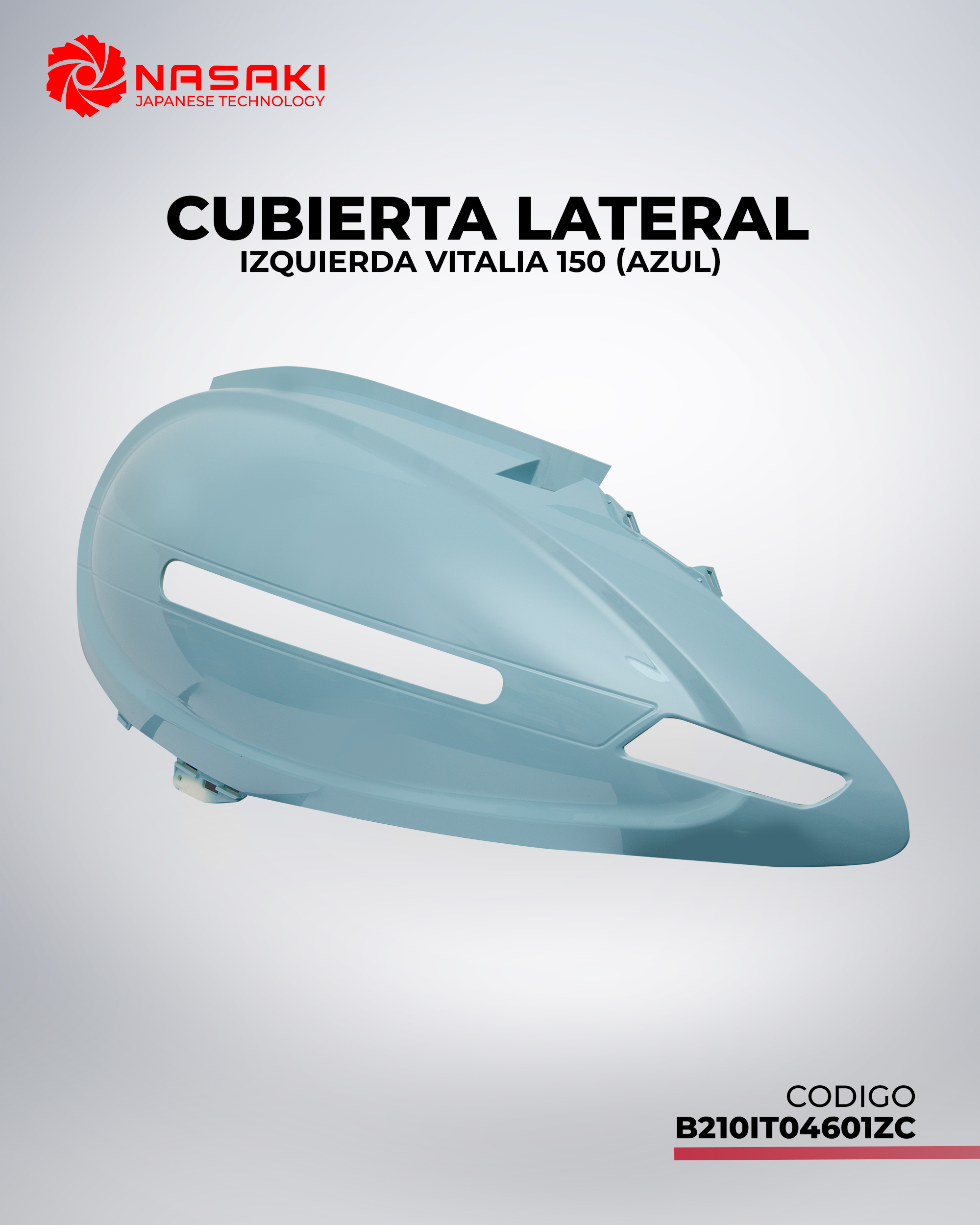 CUBIERTA LATERAL IZQ AZUL VITALIA 150