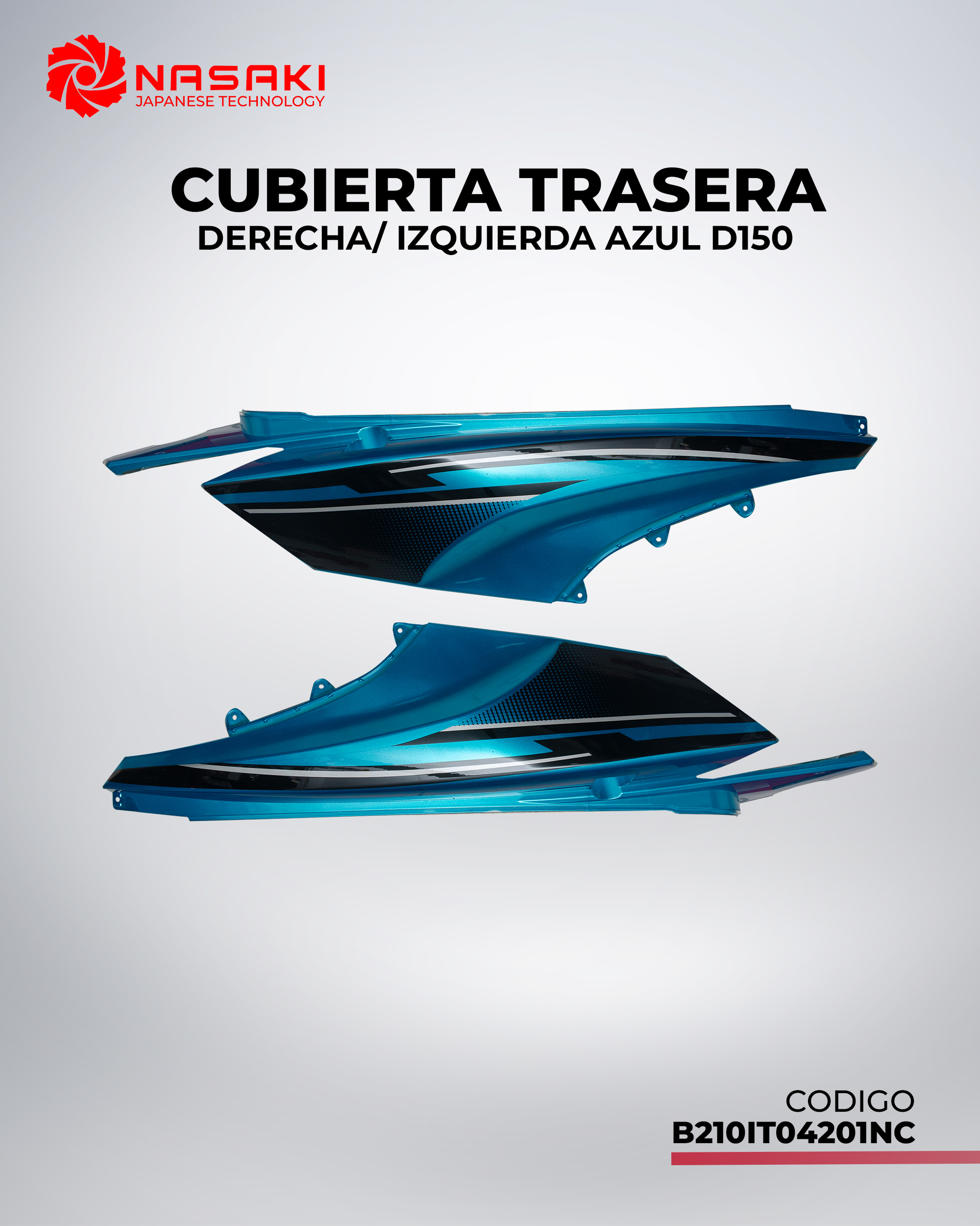 CUBIERTA TRASERA DERECHA/ IZQUIERDA AZUL D150
