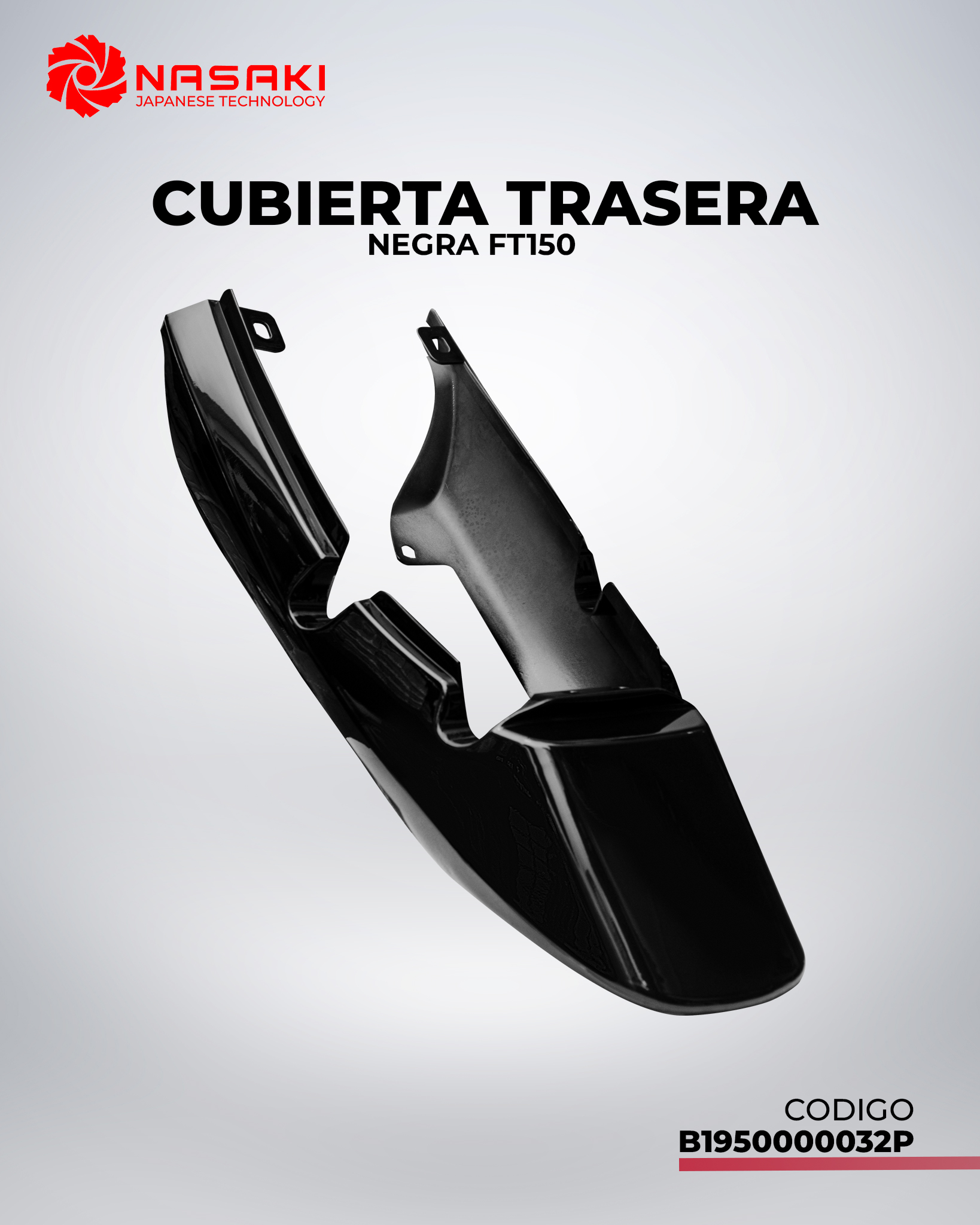 CUBIERTA TRASERA NEGRA FT150