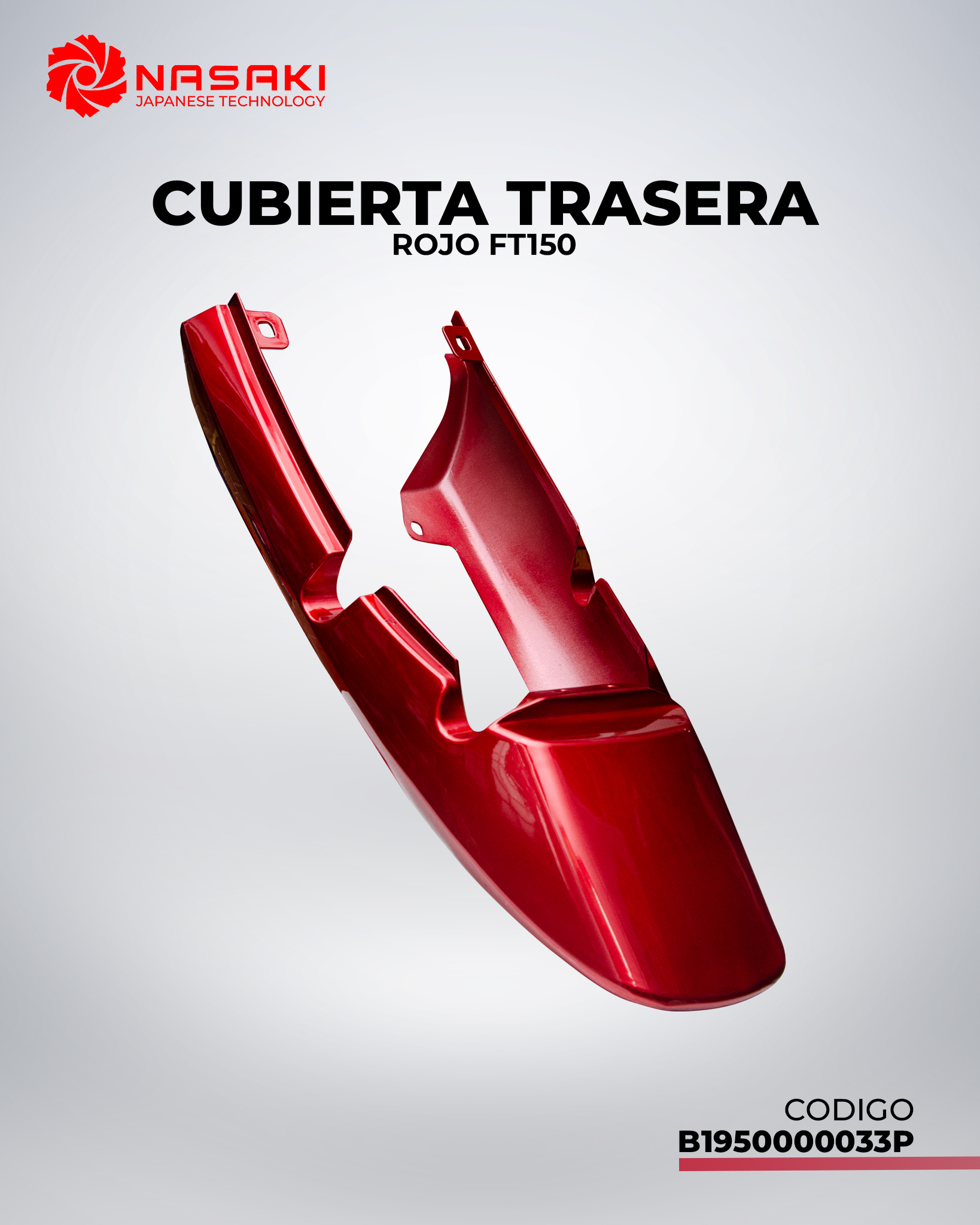 CUBIERTA TRASERA ROJO FT150