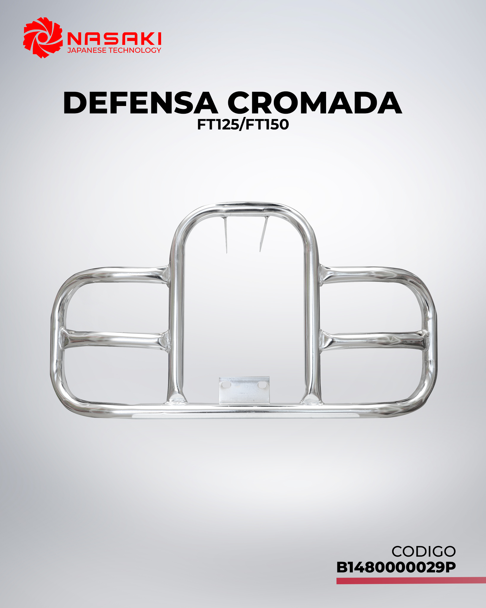 DEFENSA CROMADA FT125/FT150