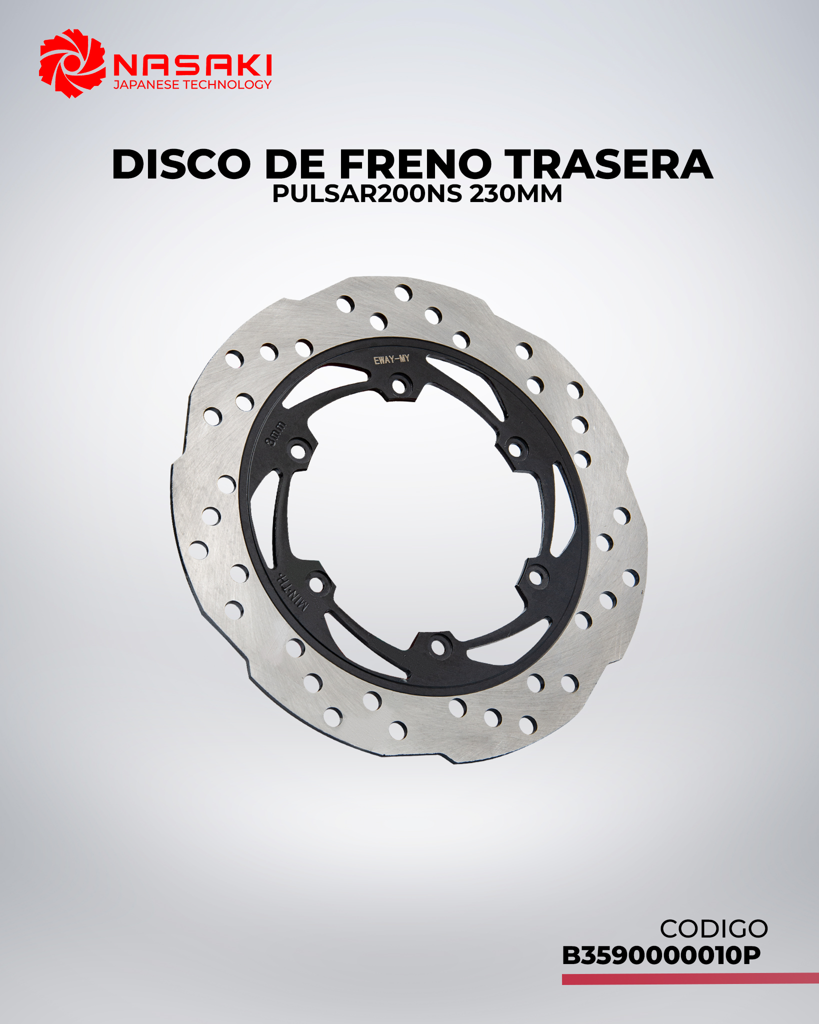 DISCO DE FRENO TRASERO PULSAR200NS 230MM