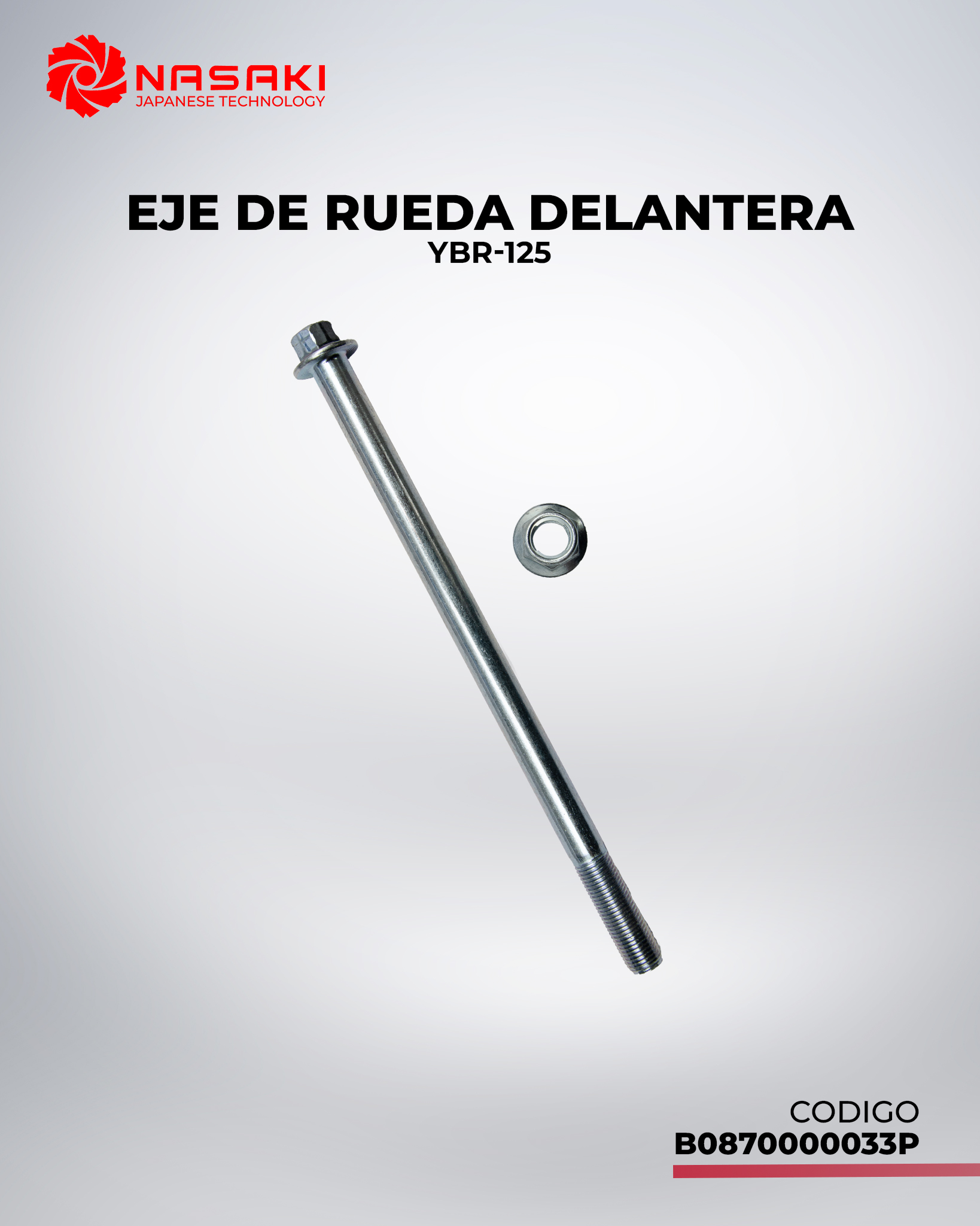 EJE DE RUEDA DELANTERA YBR-125