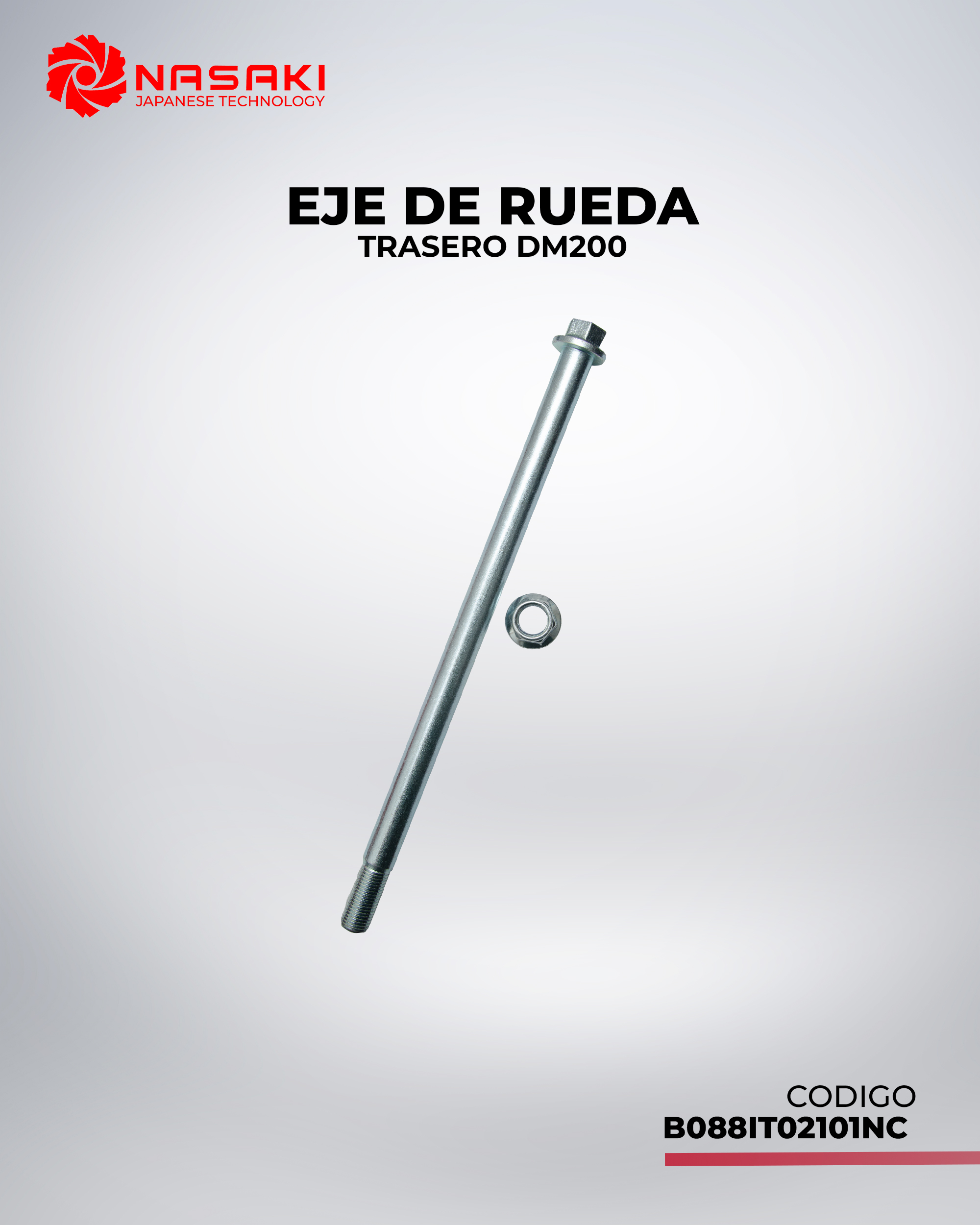 EJE DE RUEDA TRASERA DM200