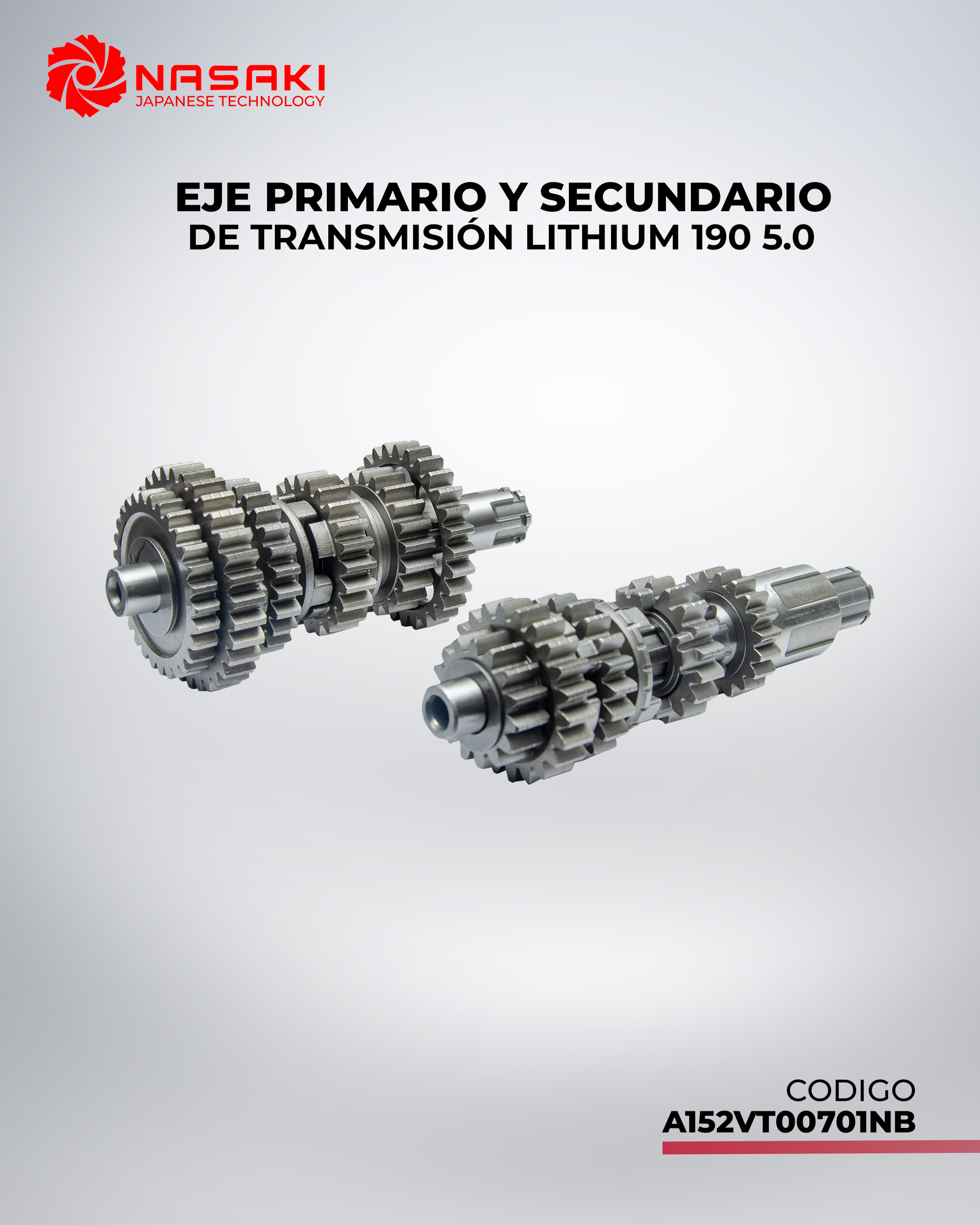 EJE PRIMARIO Y SECUNDARIO DE TRANSMISION LITHIUM 190 5.0