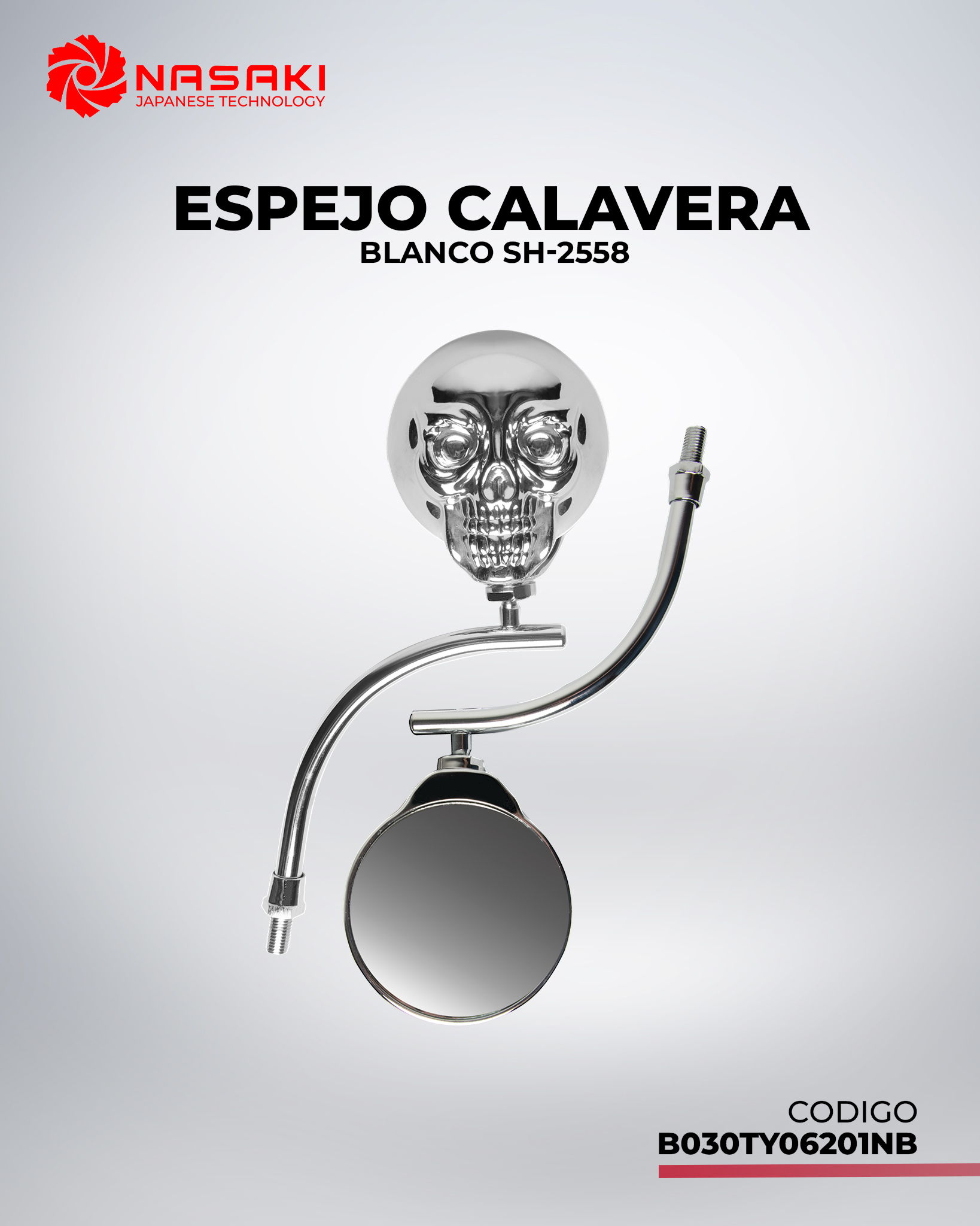 ESPEJO CALAVERA BLANCO SH-2558