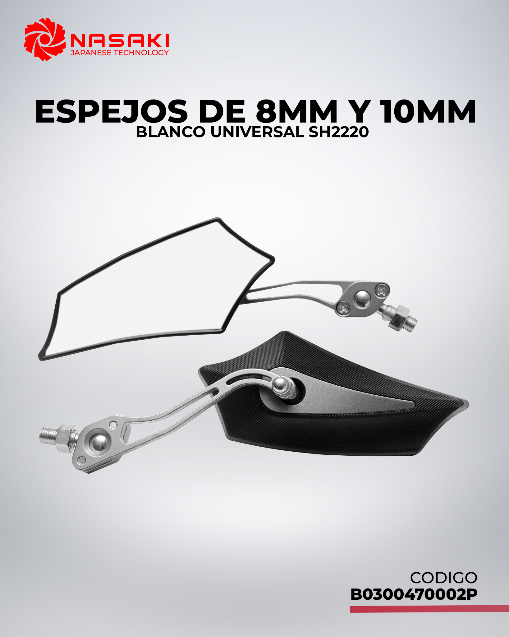 ESPEJO DE 8MM Y 10MM - EN BLANCO UNIVERSAL SH2220