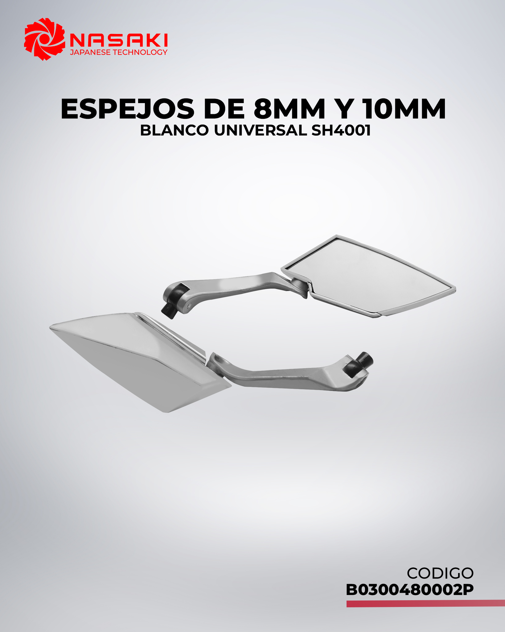 ESPEJO DE 8MM Y 10MM - EN BLANCO UNIVERSAL SH4001