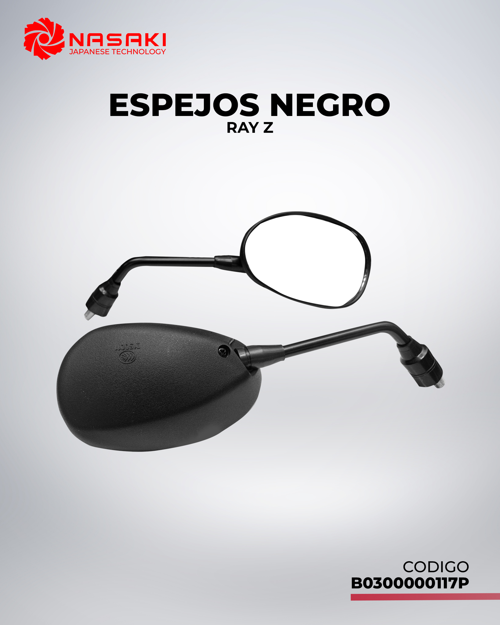 ESPEJO NEGRO RAY Z