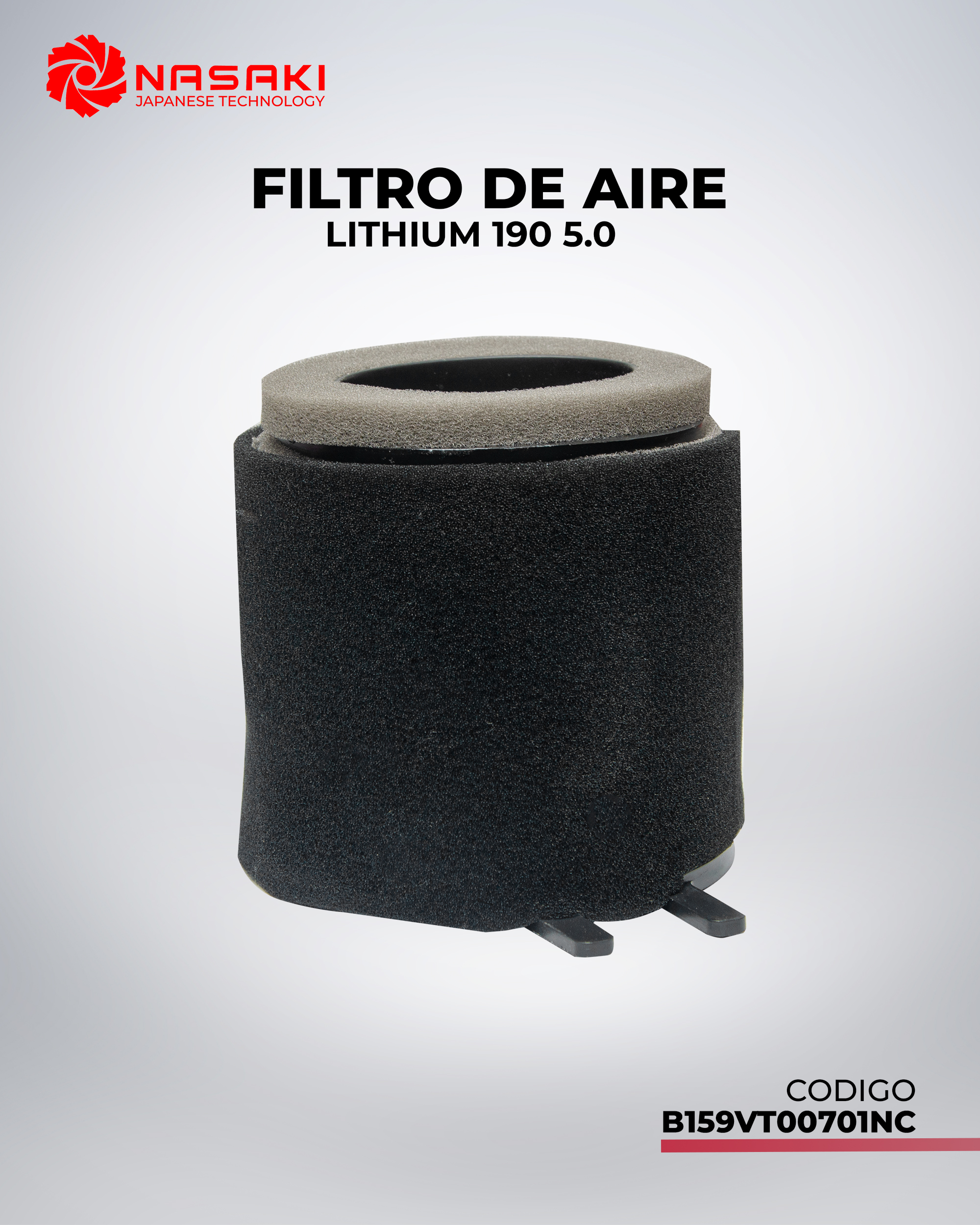 FILTRO DE AIRE LITHIUM 190 5.0