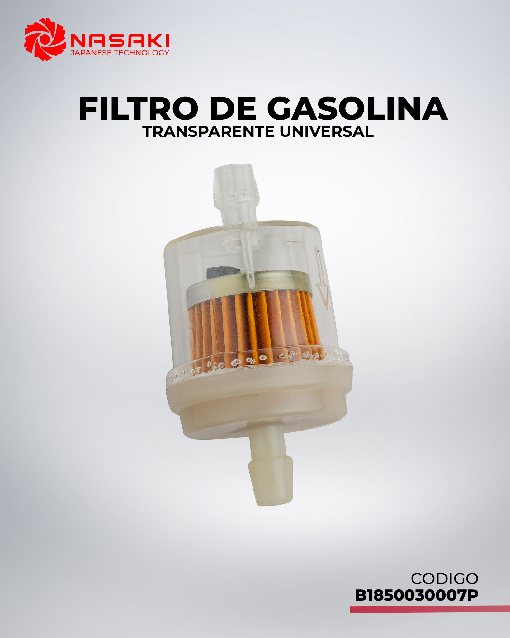 FILTRO DE GASOLINA TRANSPARENTE UNIVERSAL