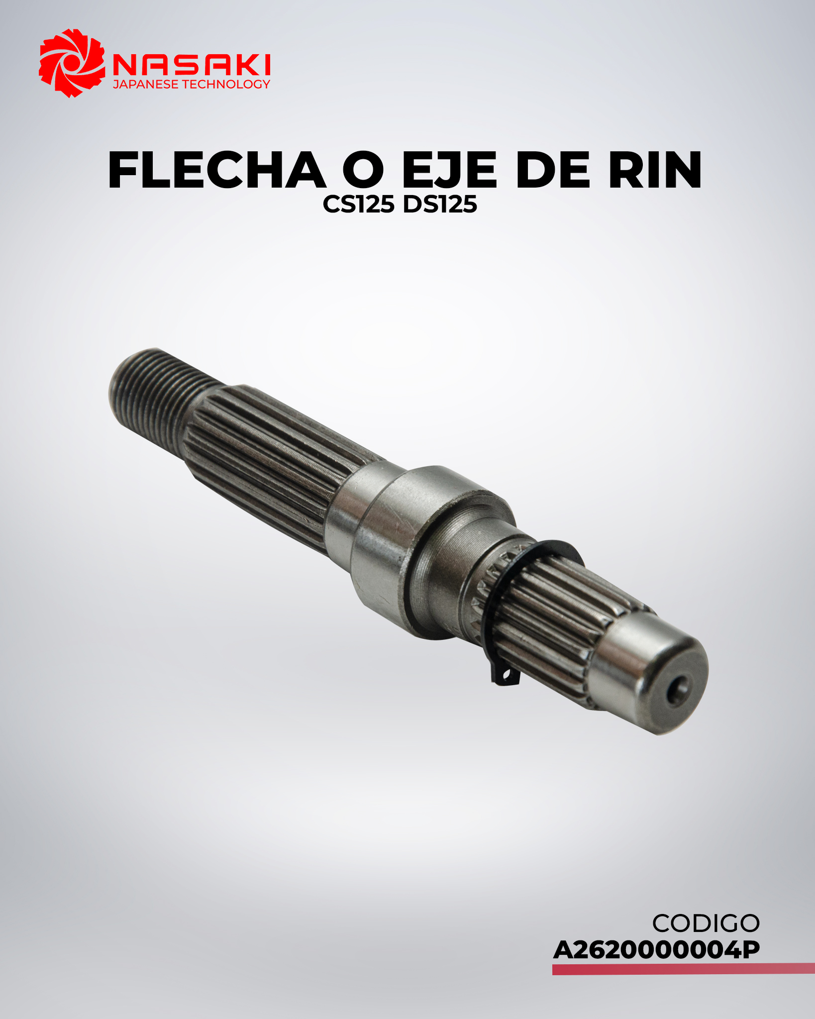 FLECHA O EJE DE RIN CS125 DS125