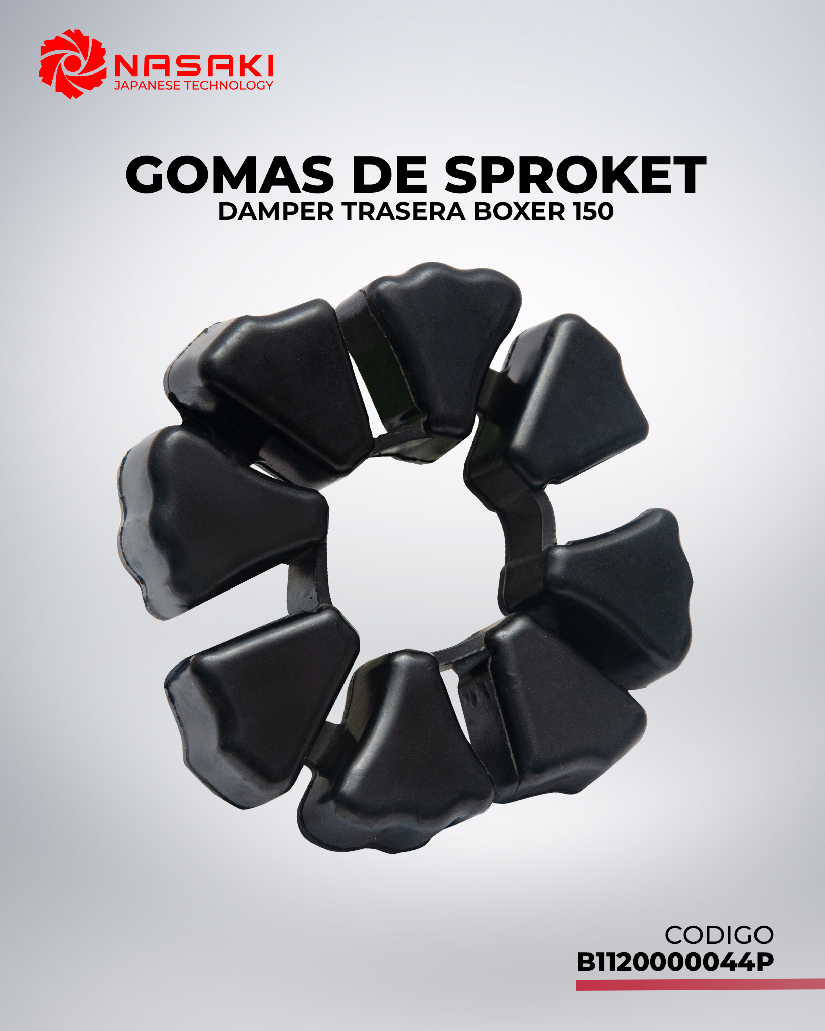 GOMAS DE SPROKET (DAMPER) TRASERA BOXER 150