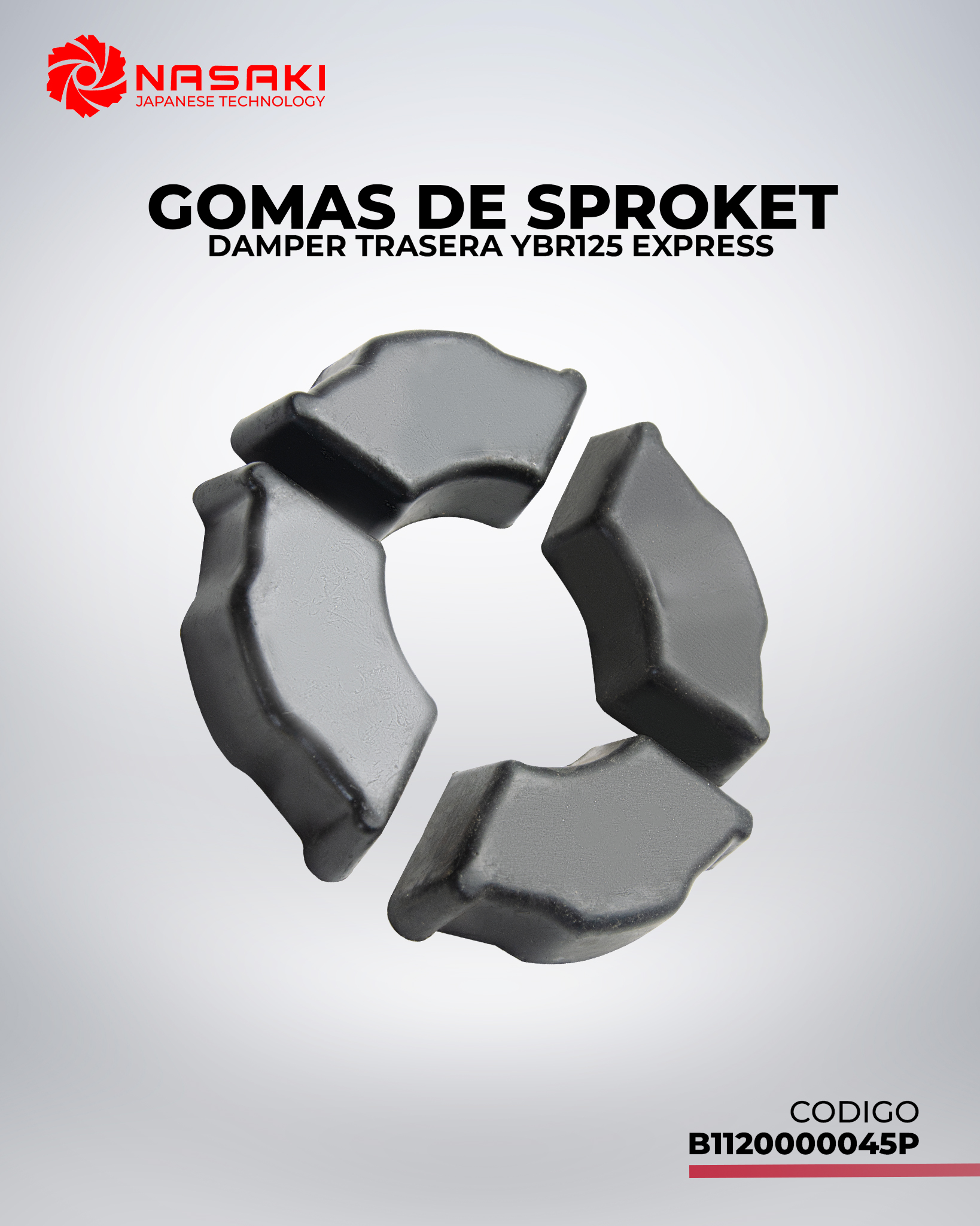 GOMAS DE SPROKET (DAMPER) TRASERA YBR125 EXPRESS