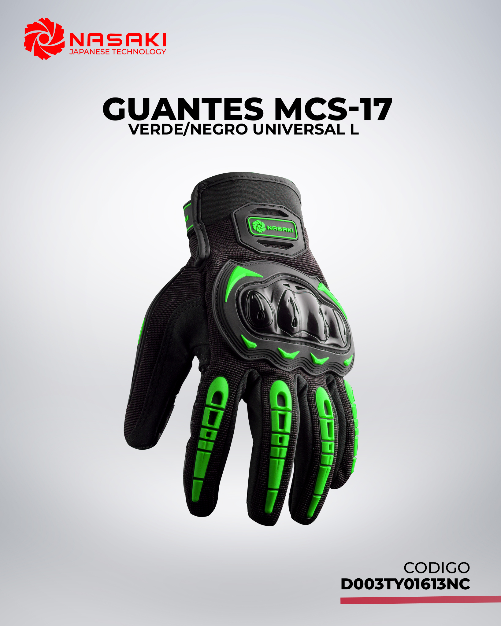 GUANTES L  MCS-17 VERDE/NEGRO