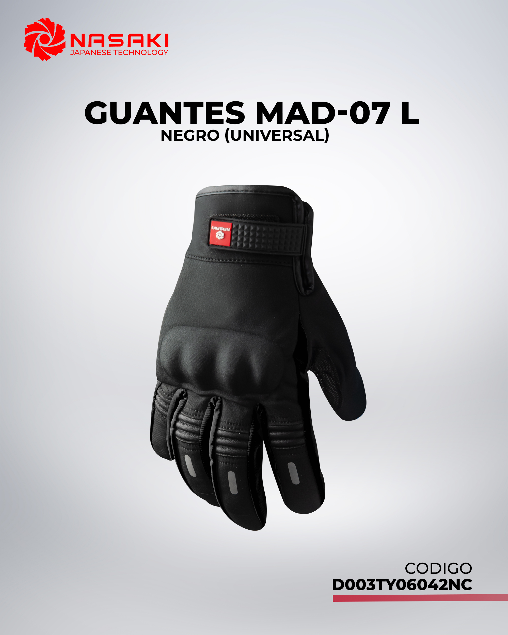 GUANTES MAD-07 NEGRO L