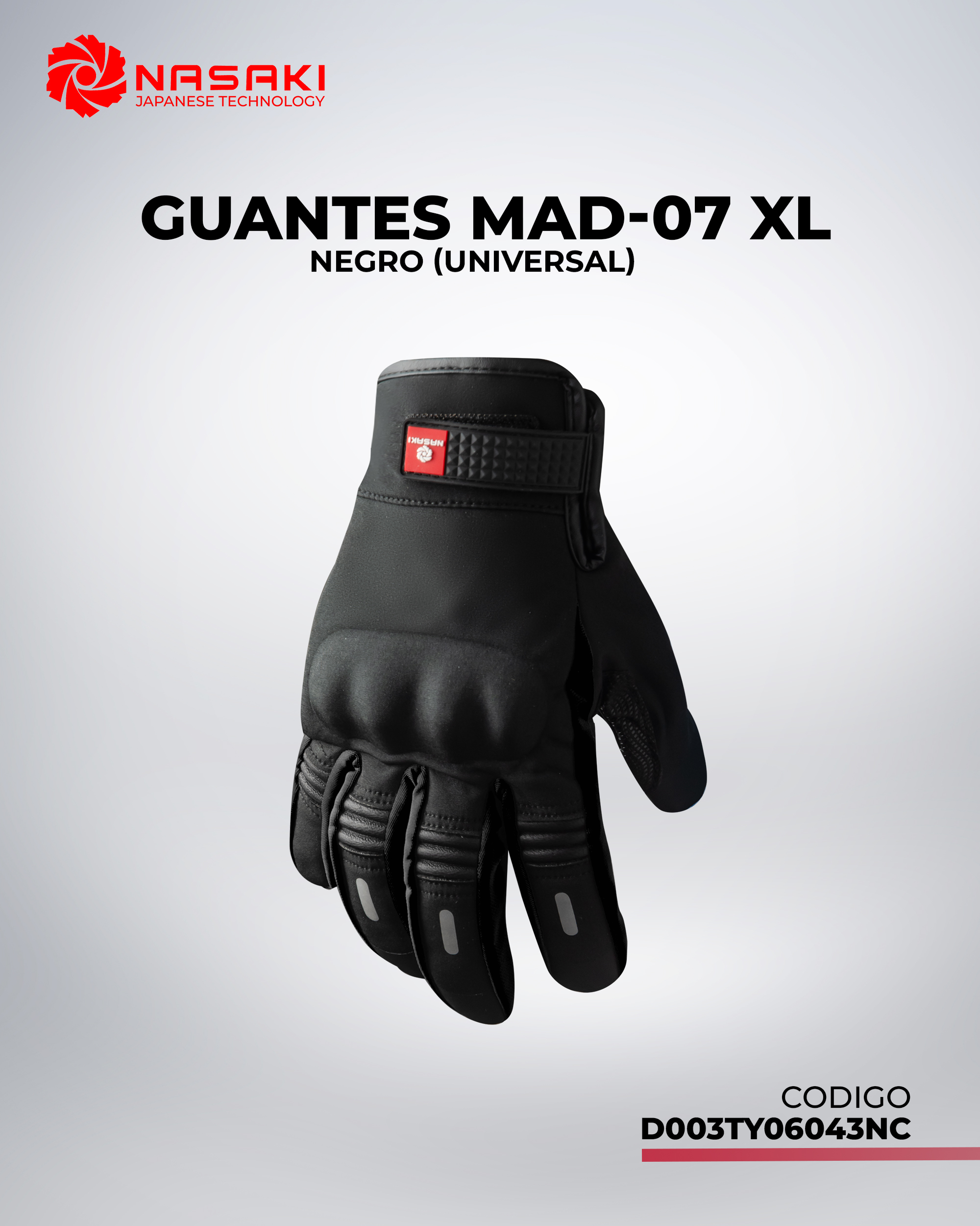 GUANTES MAD-07 NEGRO XL