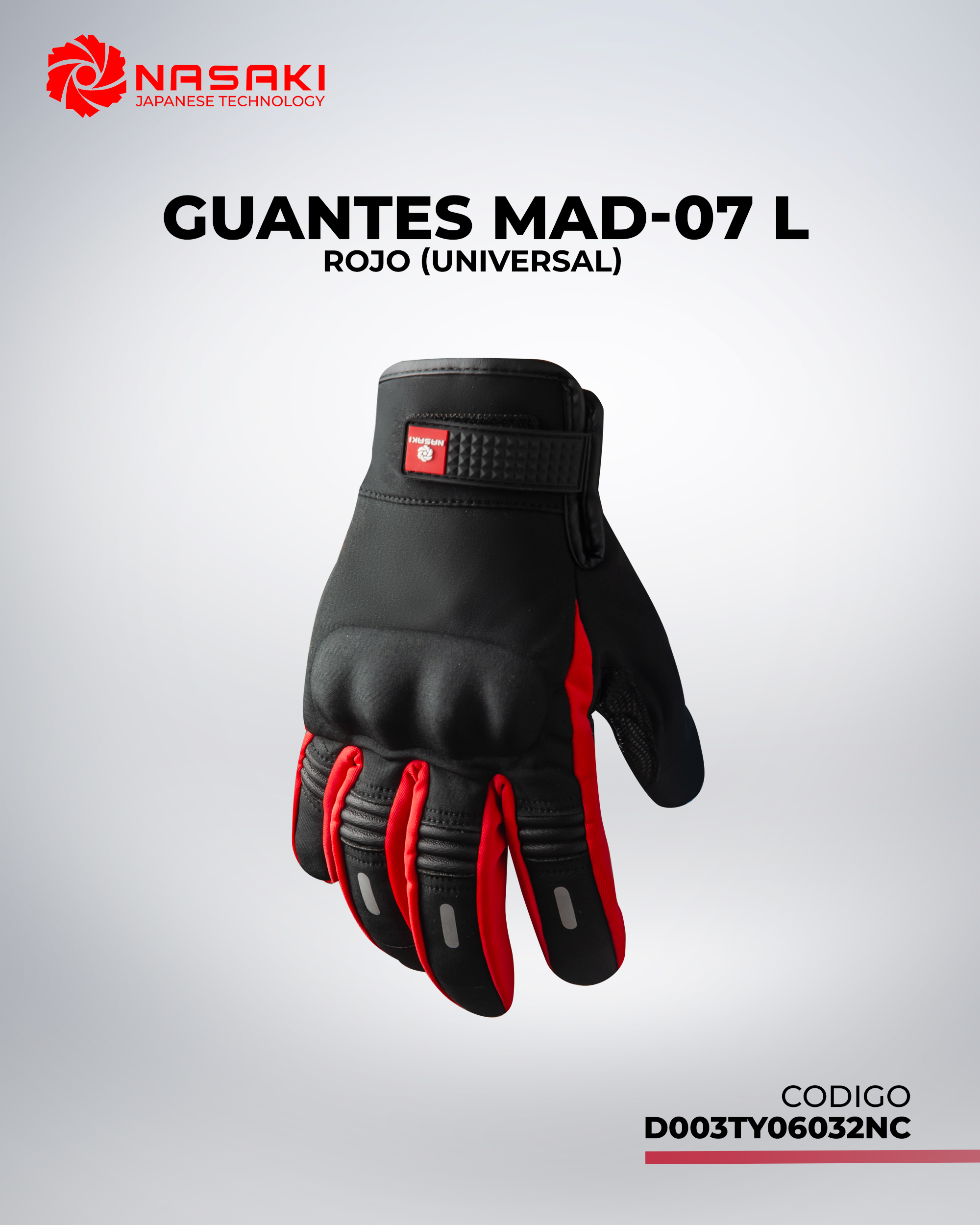 GUANTES MAD-07 ROJO L