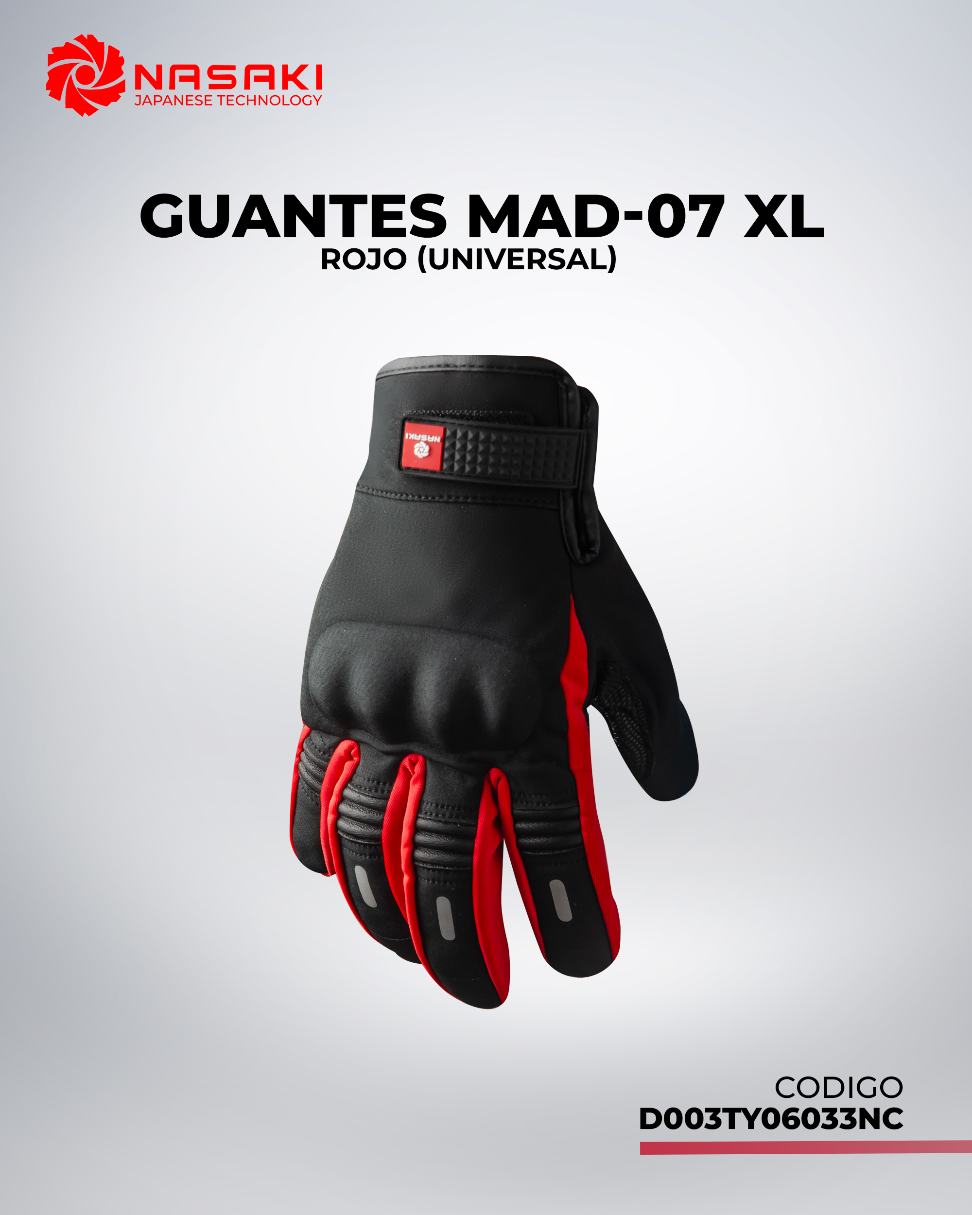 GUANTES MAD-07 ROJO XL
