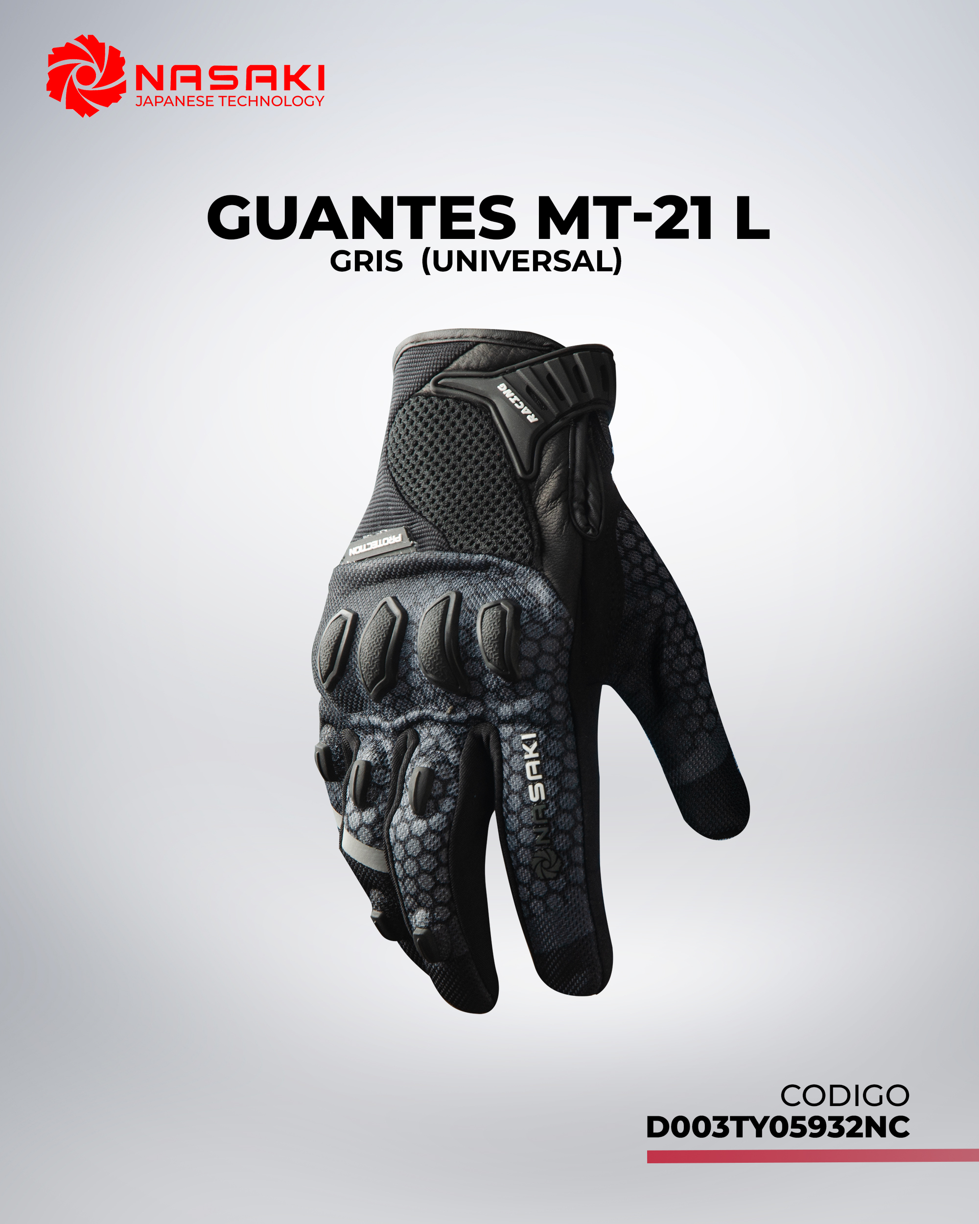 GUANTES MT-21 GRIS L