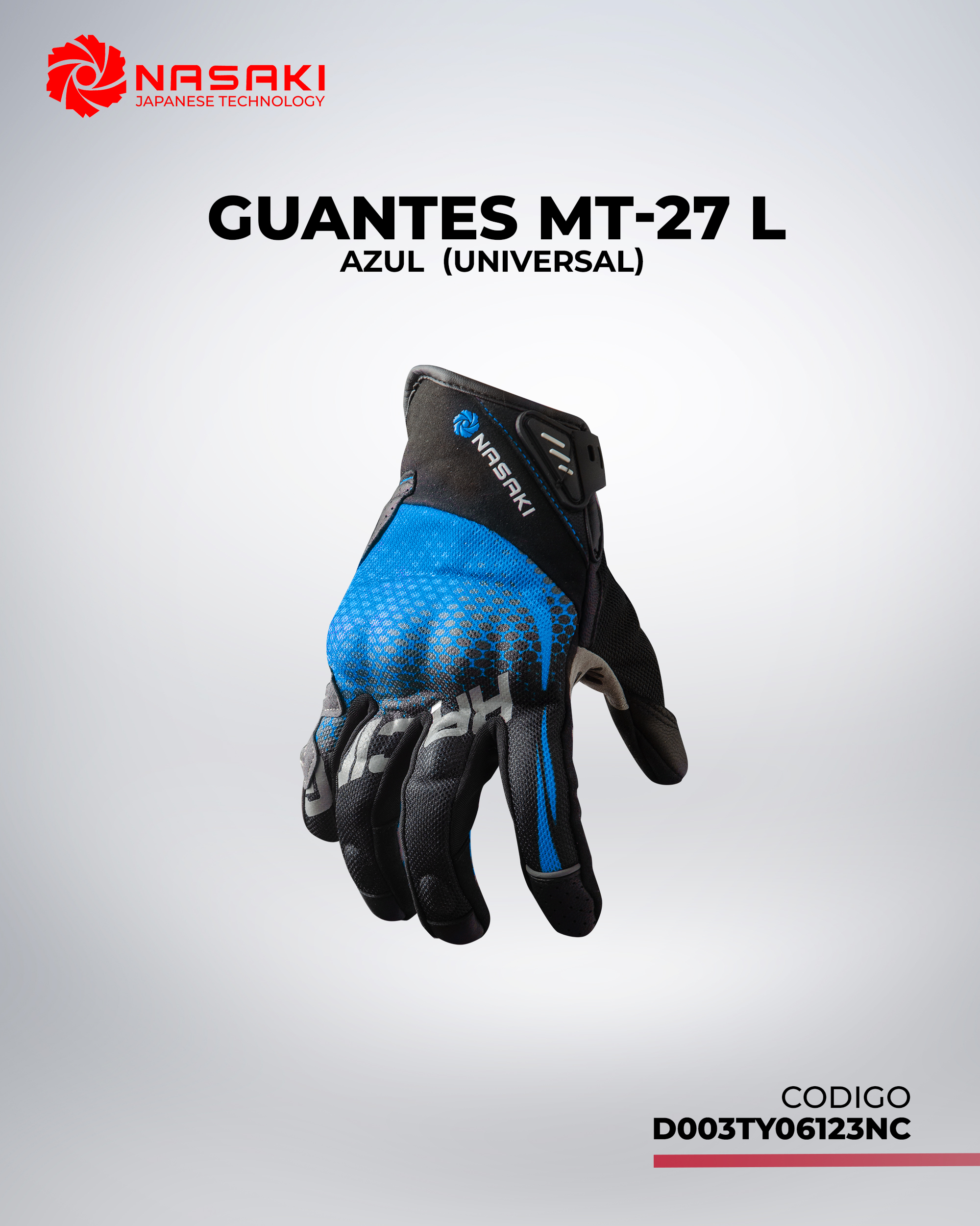 GUANTES MT-27 AZUL L