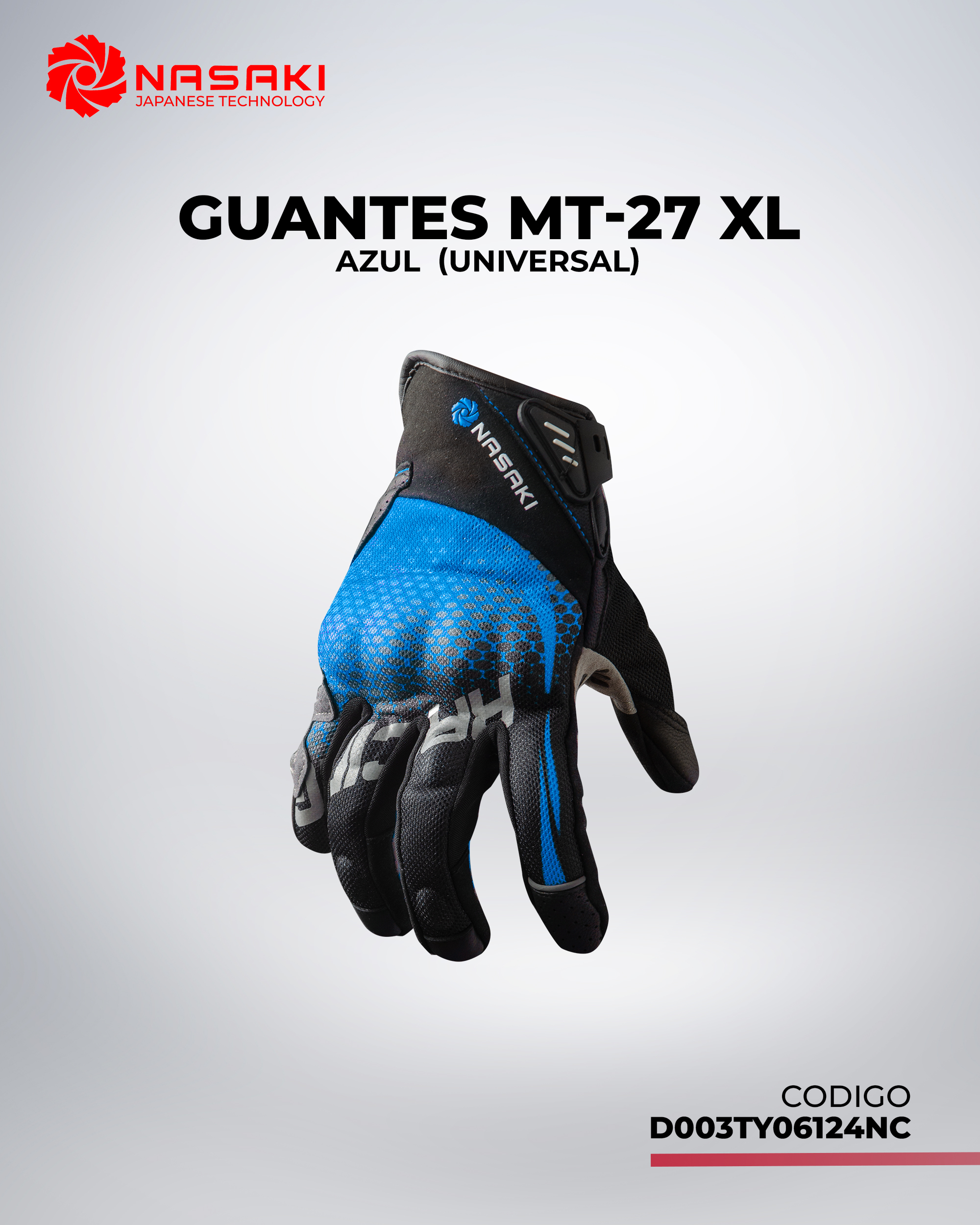 GUANTES MT-27 AZUL XL