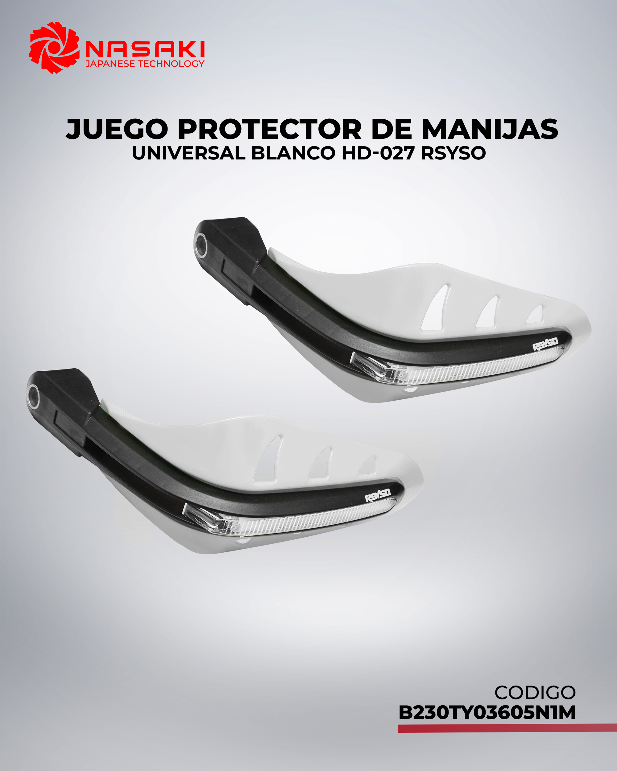 JUEGO PROTECTOR DE MANIJAS UNIVERSAL BLANCO HD-027 RSYSO