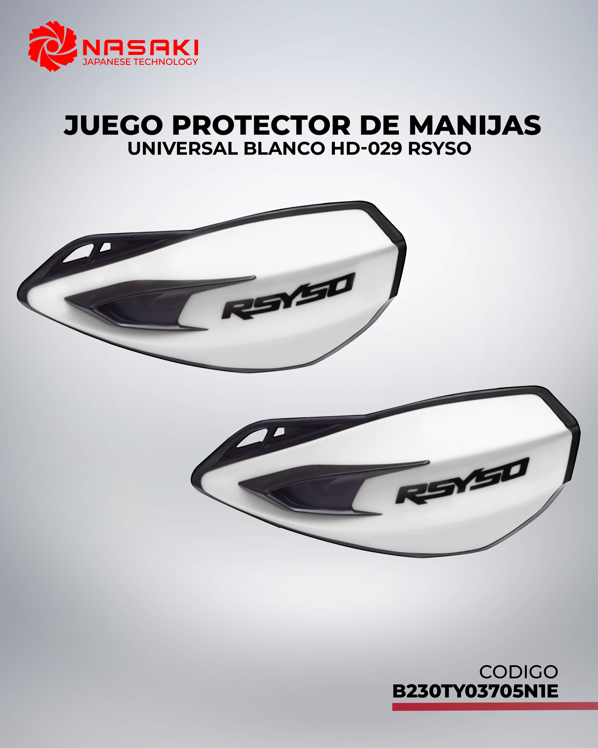 JUEGO PROTECTOR DE MANIJAS UNIVERSAL BLANCO HD-029 RSYSO