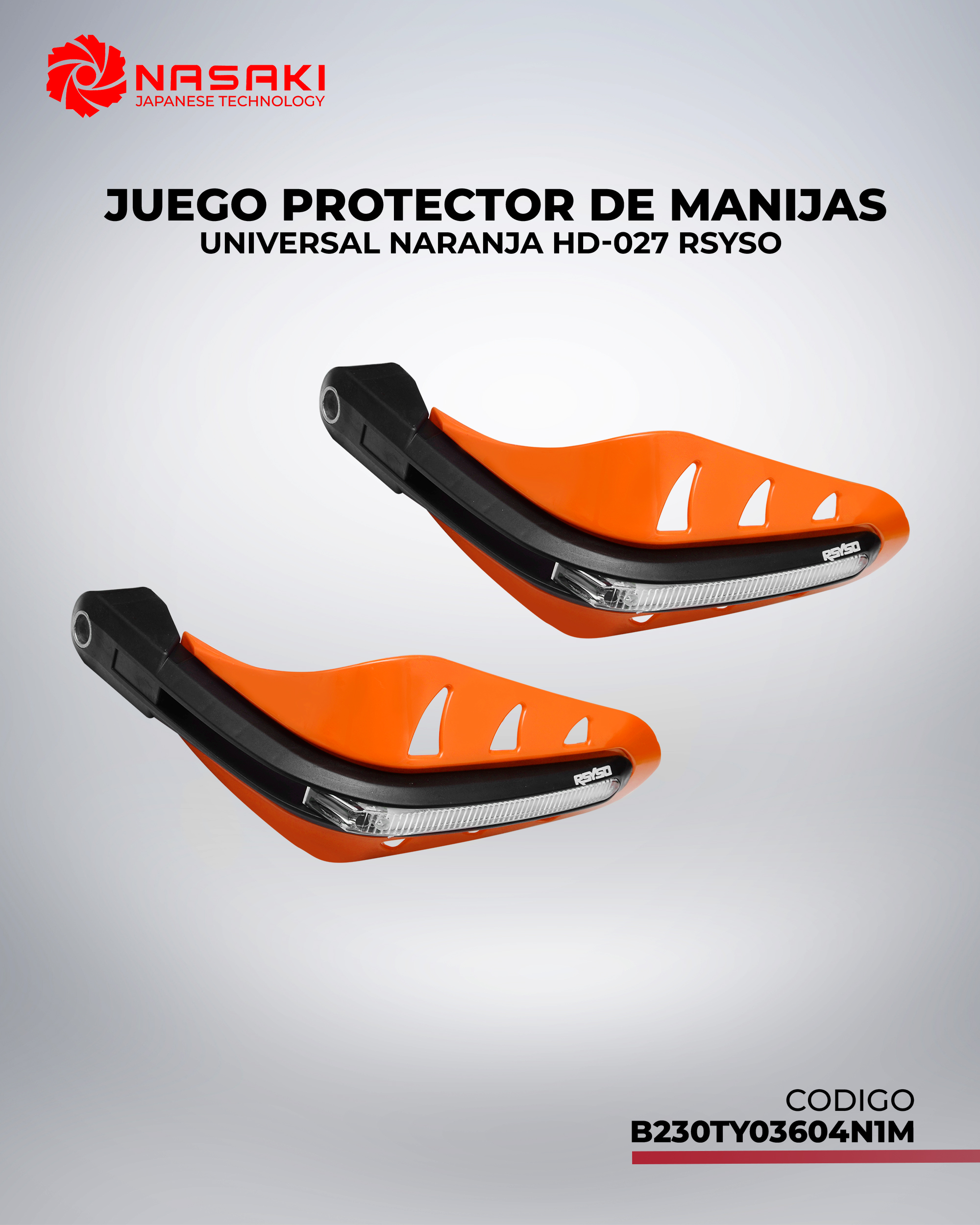 JUEGO PROTECTOR DE MANIJAS UNIVERSAL NARANJA HD-027 RSYSO