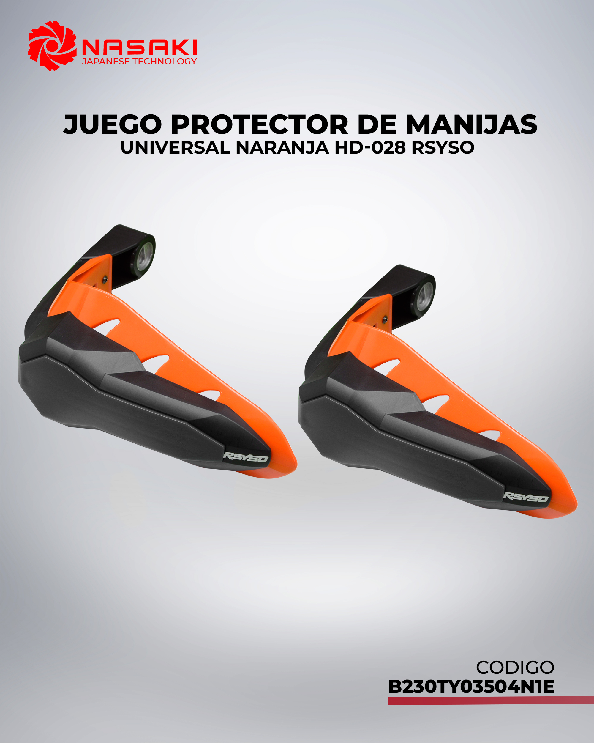 JUEGO PROTECTOR DE MANIJAS UNIVERSAL NARANJA HD-028 RSYSO