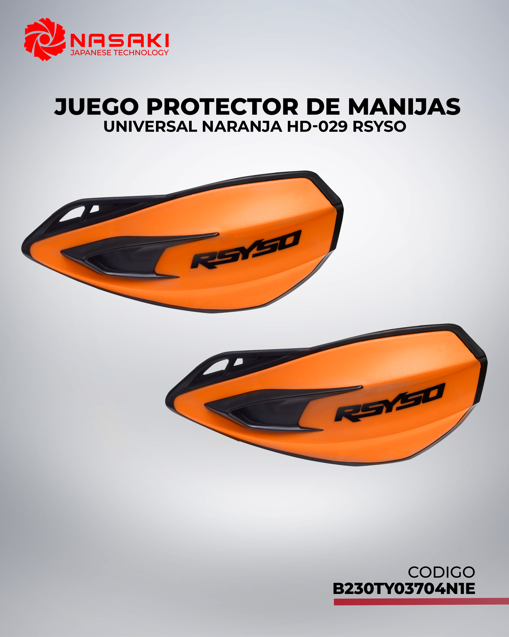 JUEGO PROTECTOR DE MANIJAS UNIVERSAL NARANJA HD-029 RSYSO