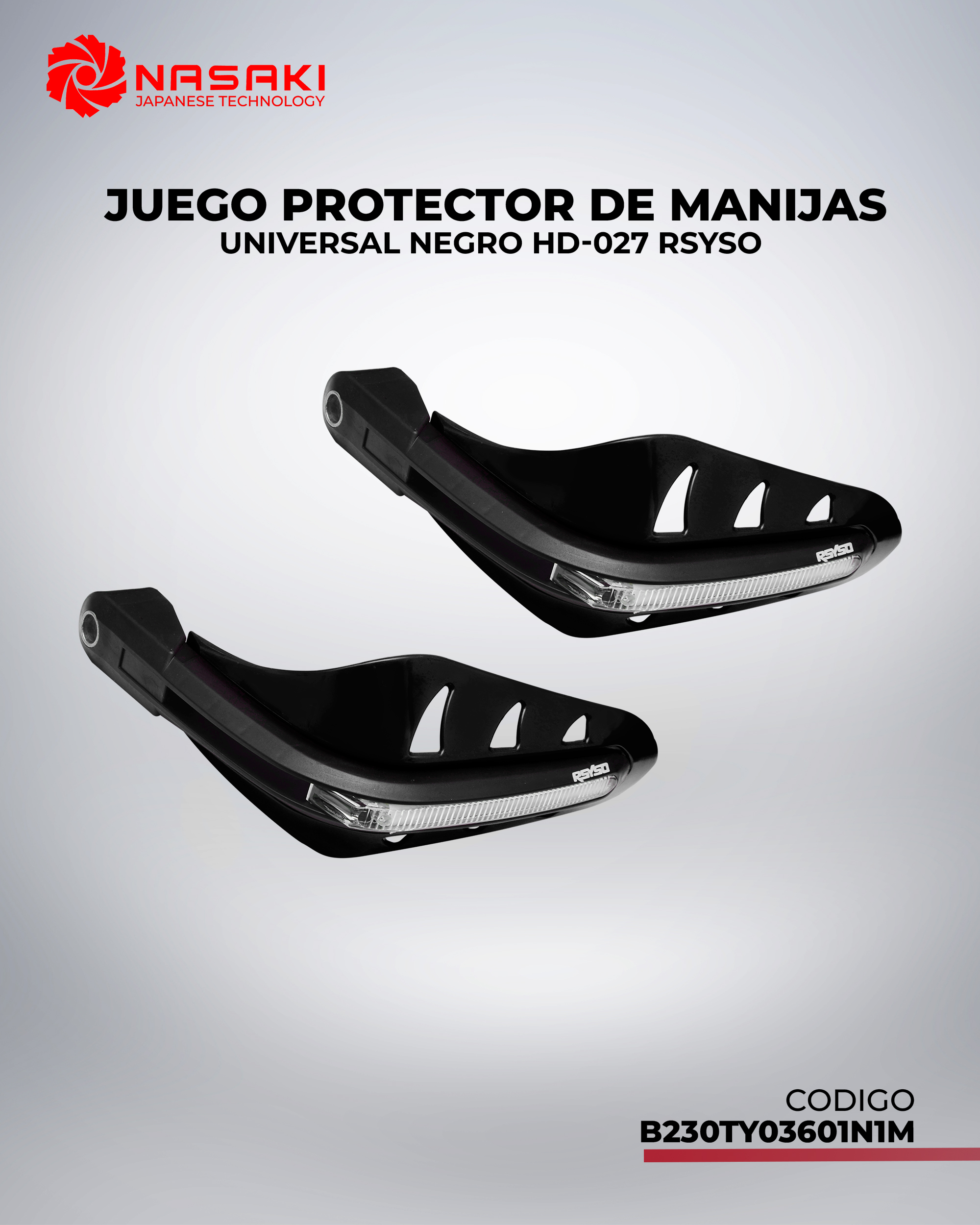 JUEGO PROTECTOR DE MANIJAS UNIVERSAL NEGRO HD-027 RSYSO