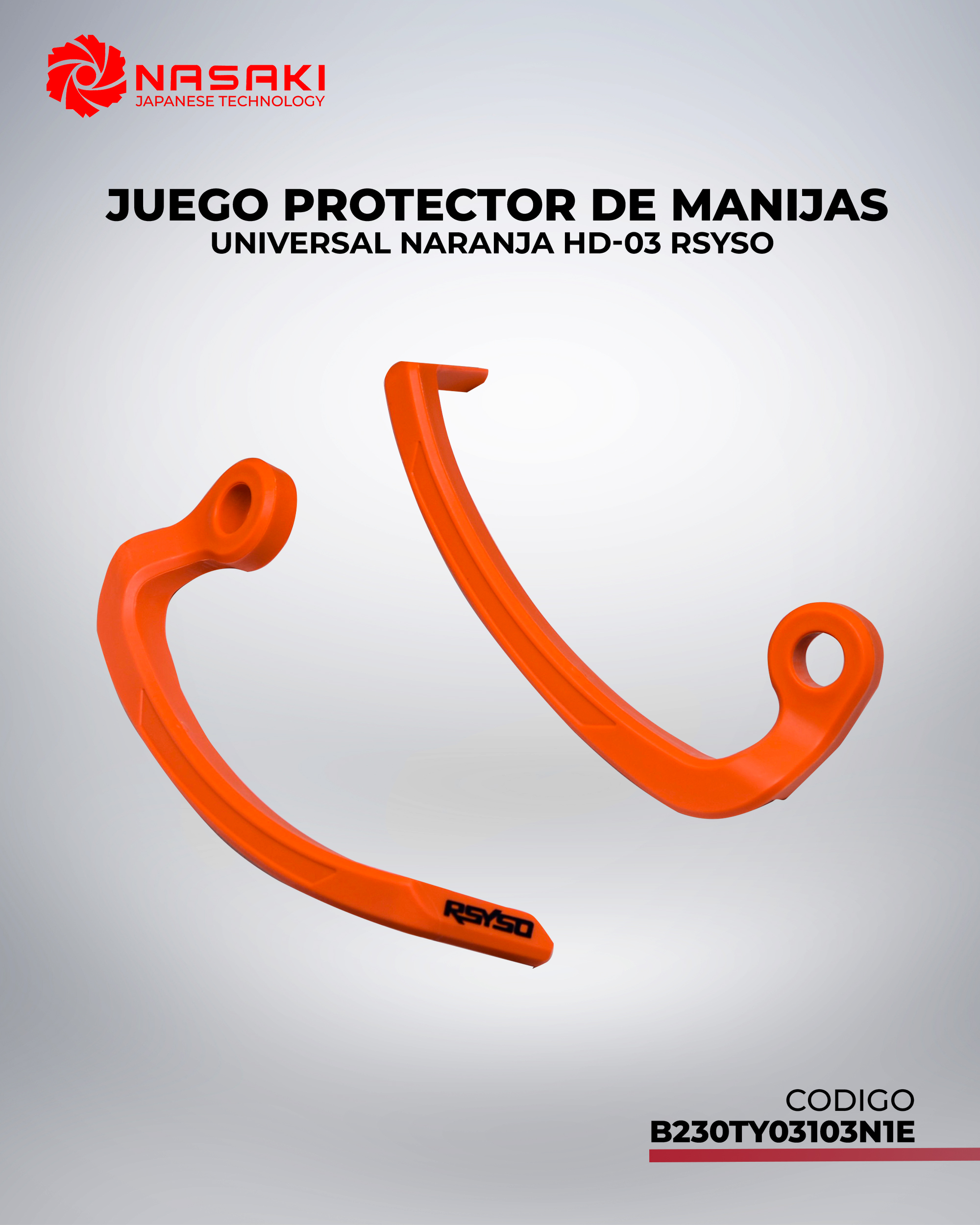 JUEGO PROTECTOR DE MANIJAS UNIVERSAL NARANJA HD-03 RSYSO