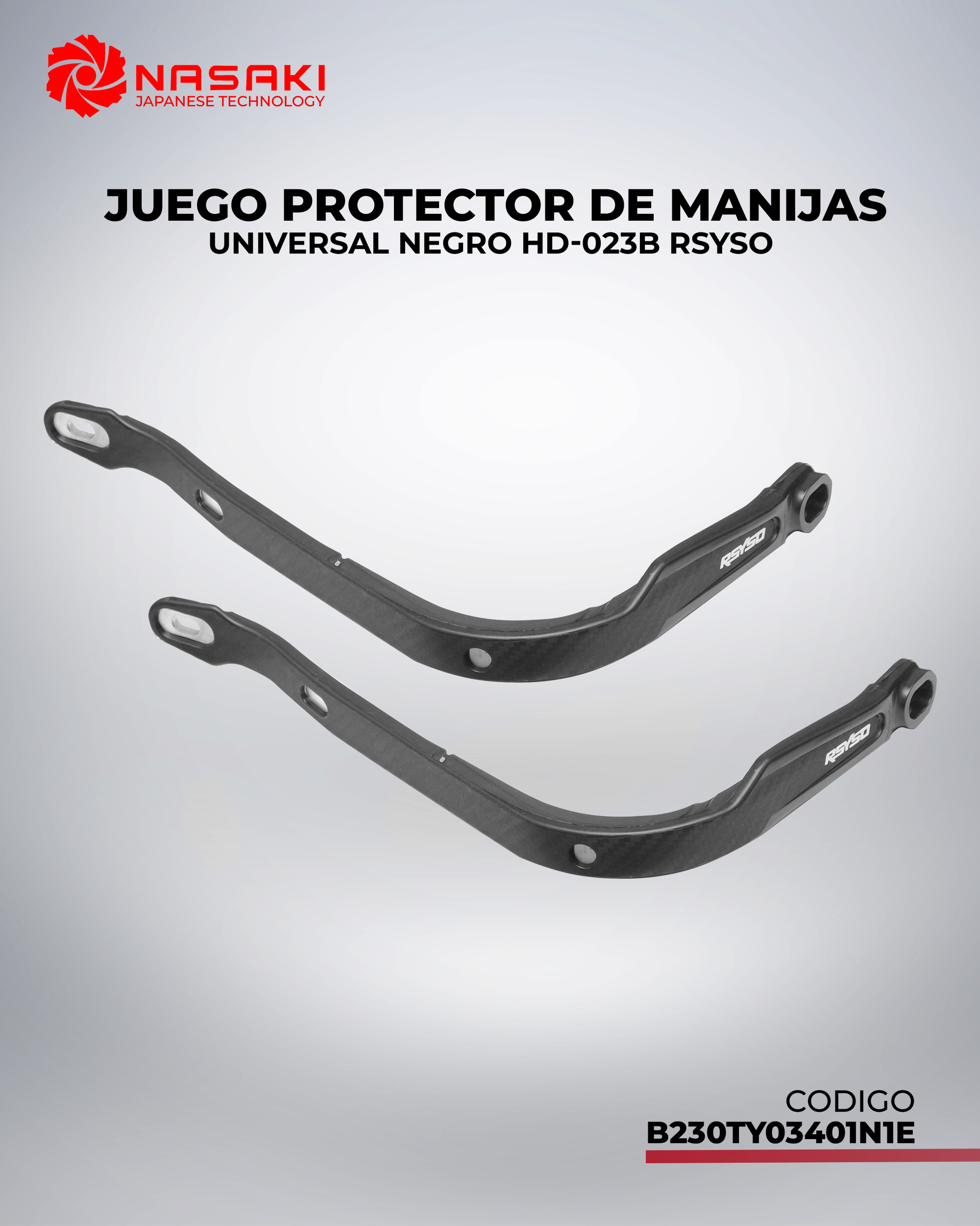 JUEGO PROTECTOR DE MANIJAS UNIVERSAL NEGRO HD-023B RSYSO