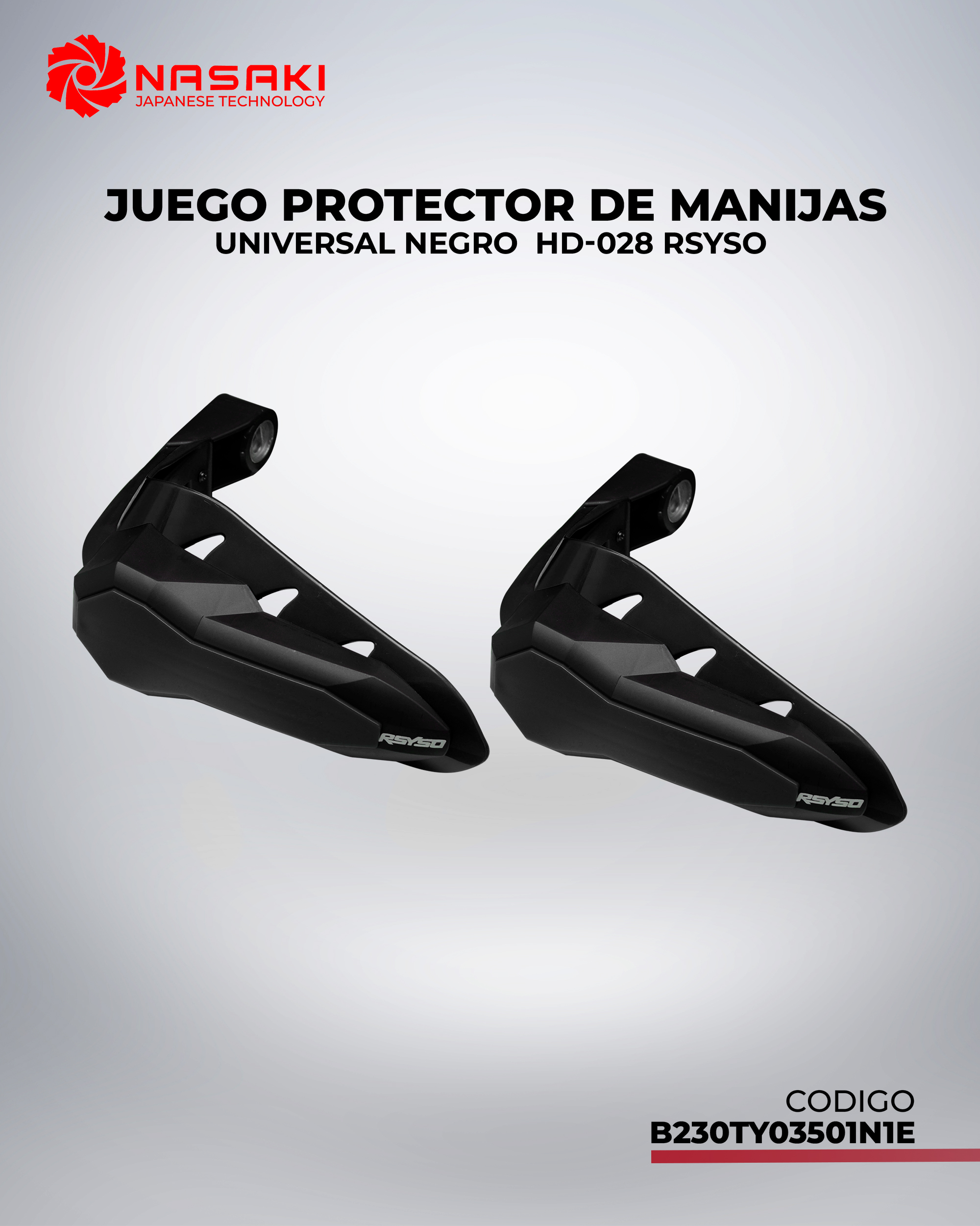 JUEGO PROTECTOR DE MANIJAS UNIVERSAL NEGRO HD-028 RSYSO