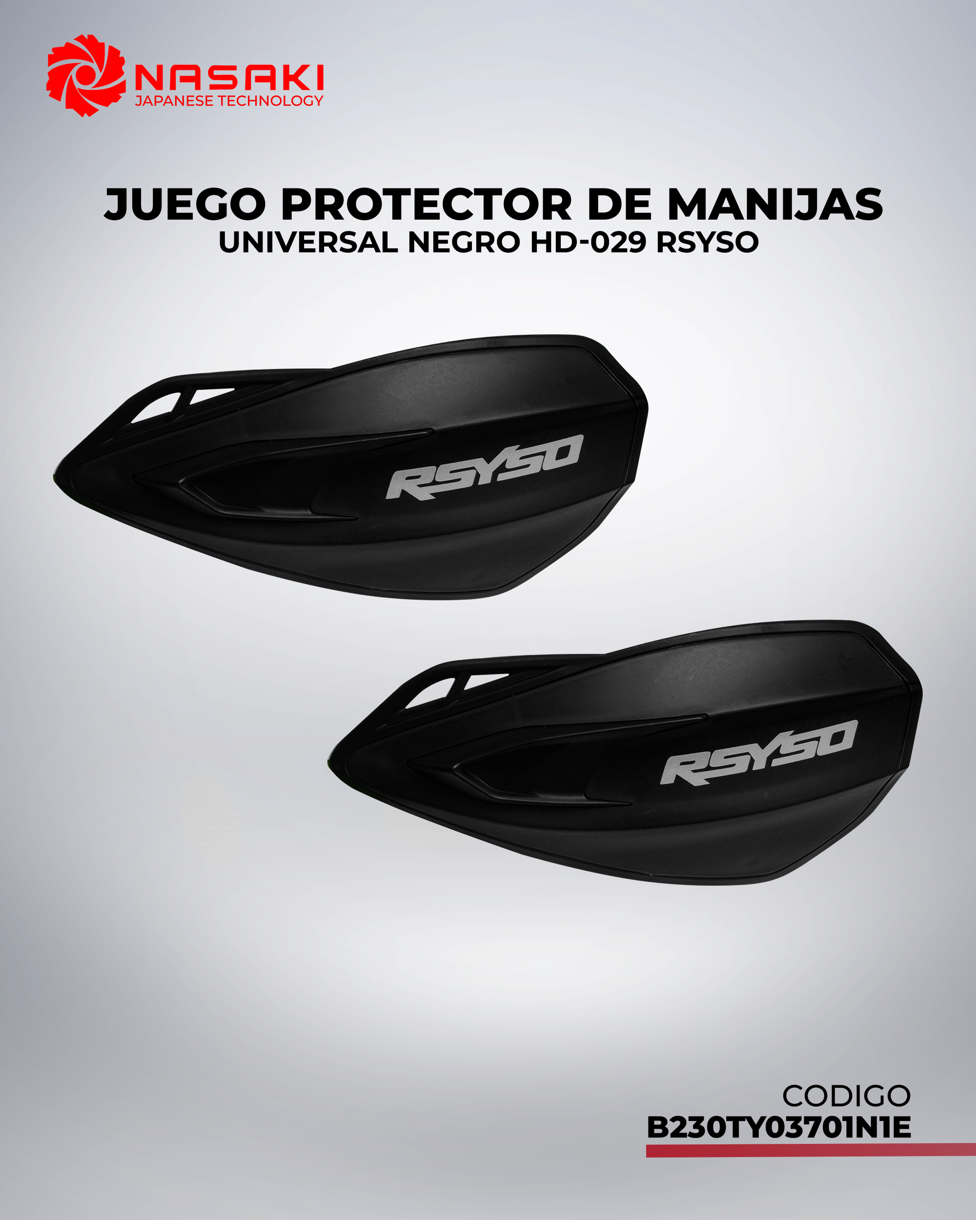 JUEGO PROTECTOR DE MANIJAS UNIVERSAL NEGRO HD-029 RSYSO