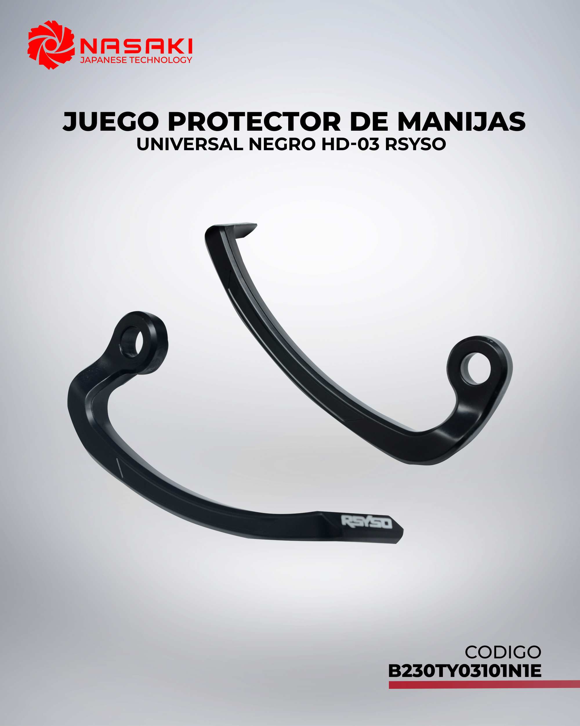 JUEGO PROTECTOR DE MANIJAS UNIVERSAL NEGRO HD-03 RSYSO
