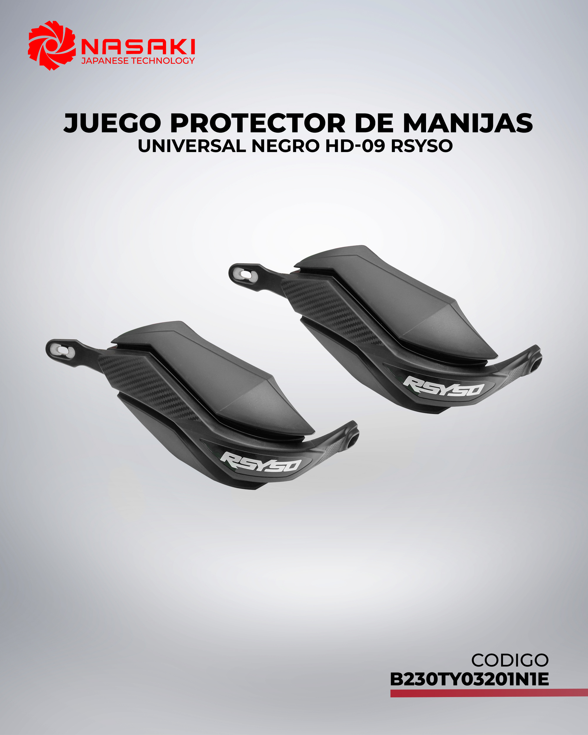JUEGO PROTECTOR DE MANIJAS UNIVERSAL NEGRO HD-09 RSYSO