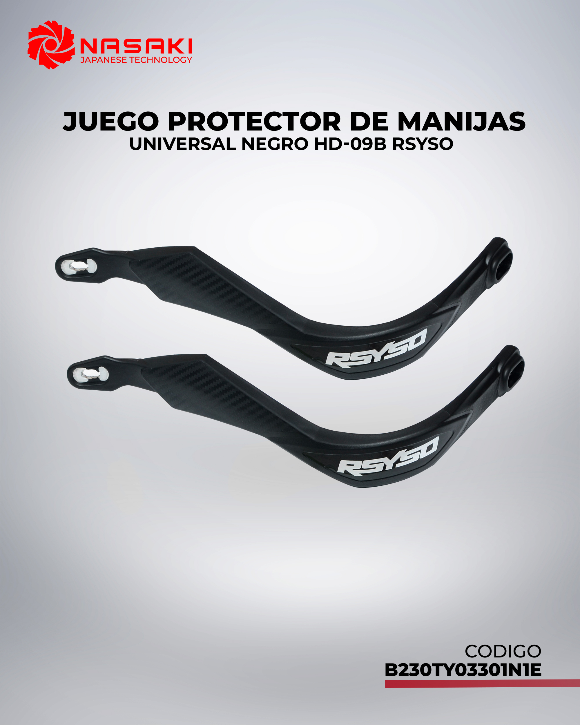 JUEGO PROTECTOR DE MANIJAS UNIVERSAL NEGRO HD-09B RSYSO
