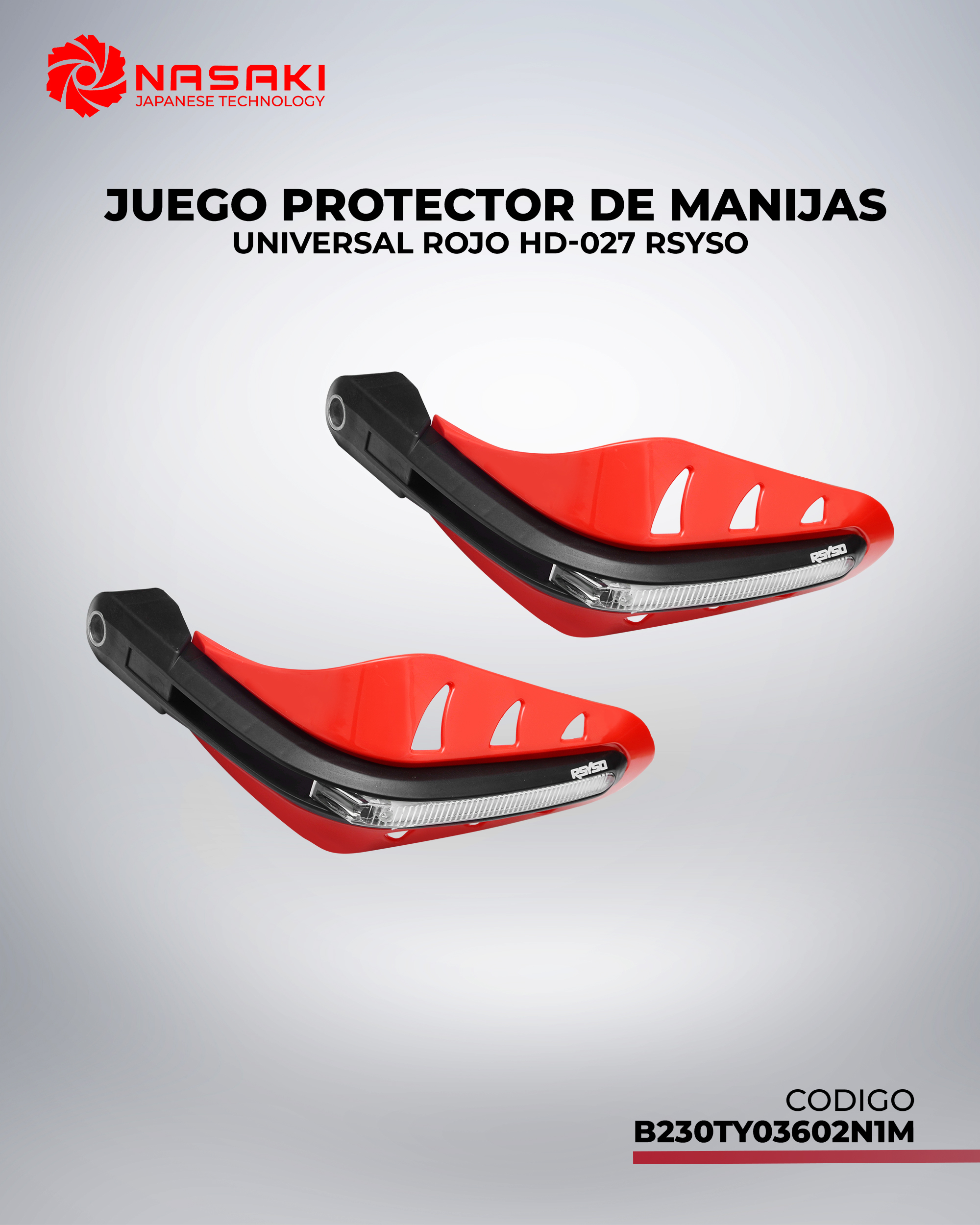 JUEGO PROTECTOR DE MANIJAS UNIVERSAL ROJO HD-027 RSYSO