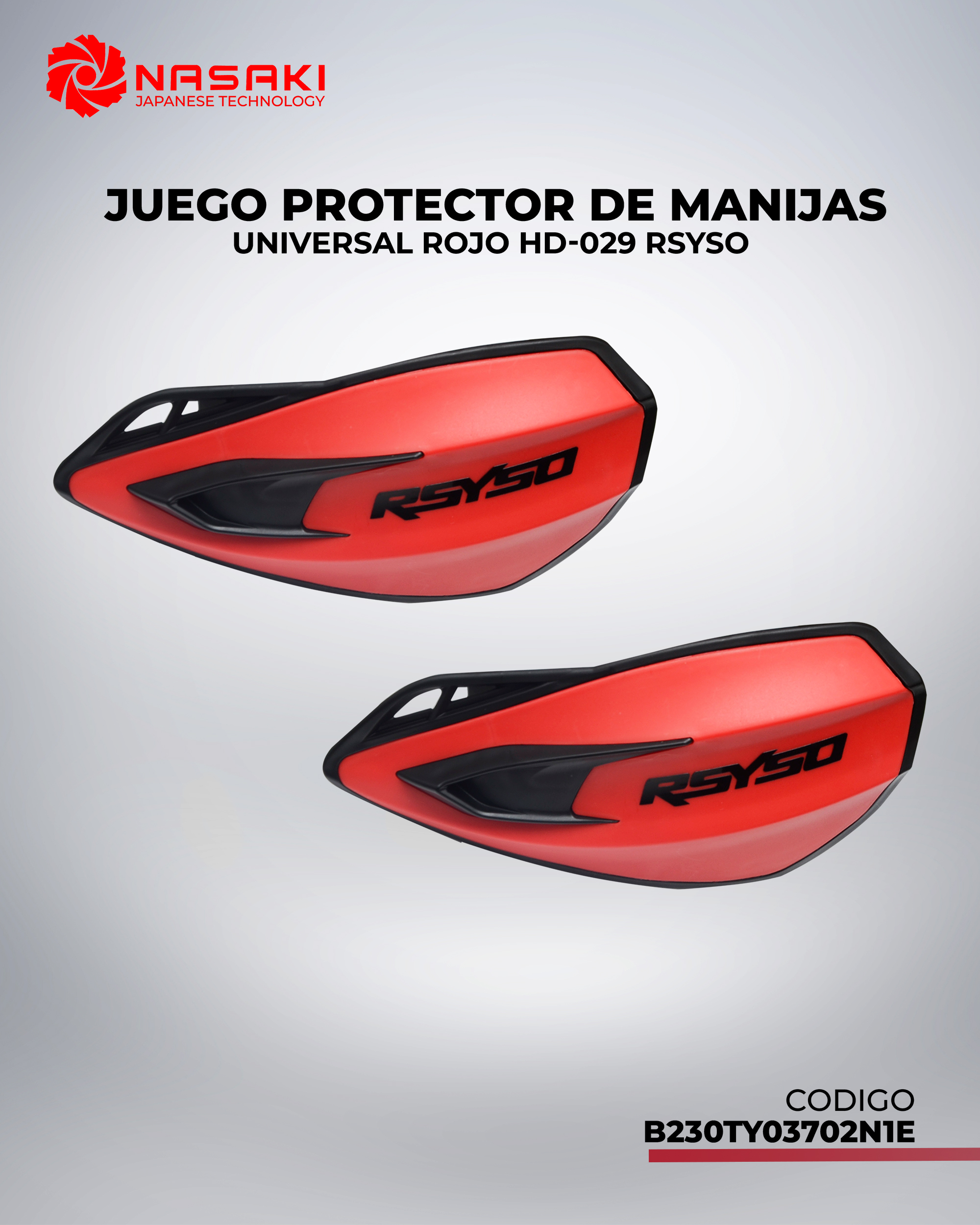 JUEGO PROTECTOR DE MANIJAS UNIVERSAL ROJO HD-029 RSYSO