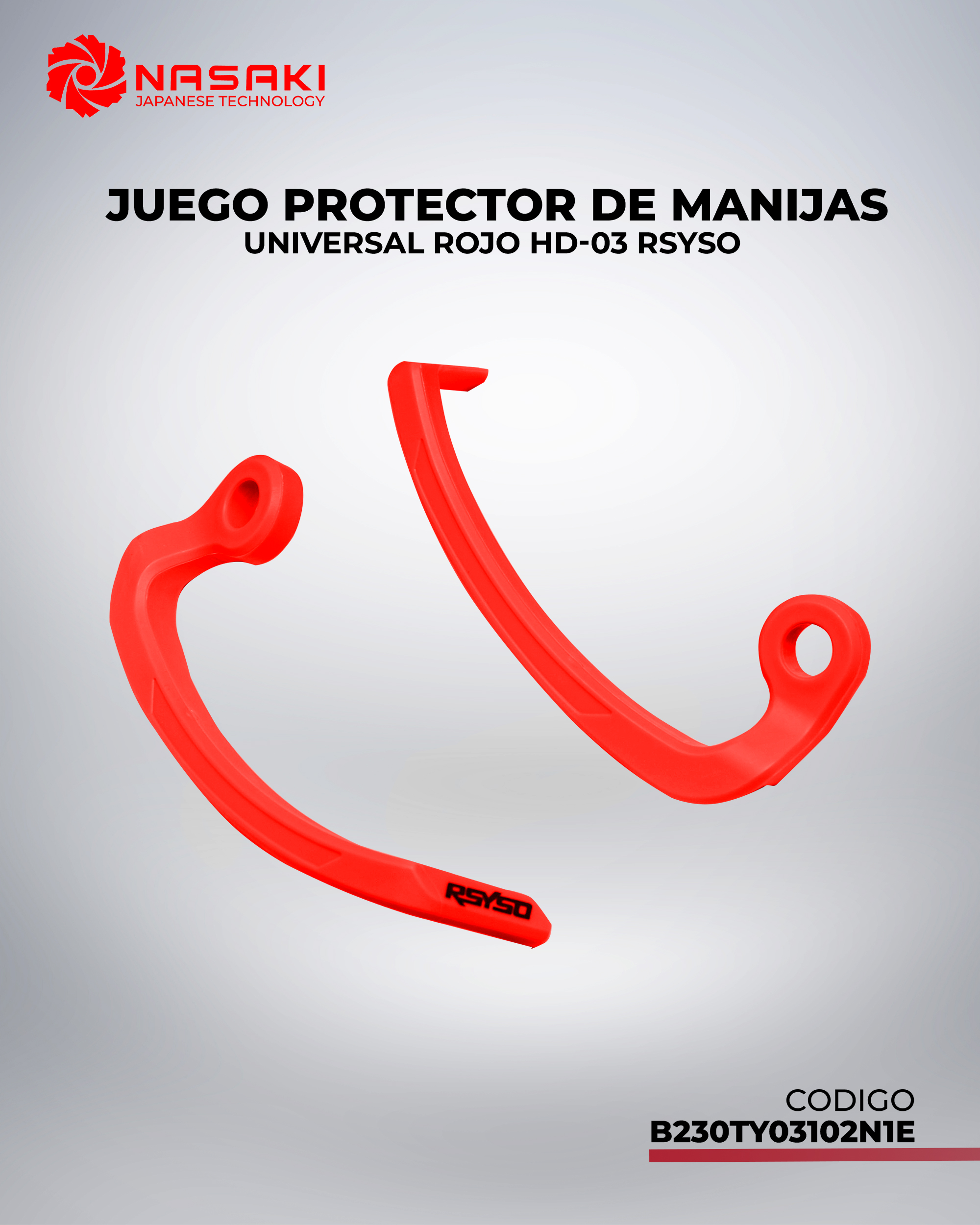 JUEGO PROTECTOR DE MANIJAS UNIVERSAL ROJO HD-03 RSYSO