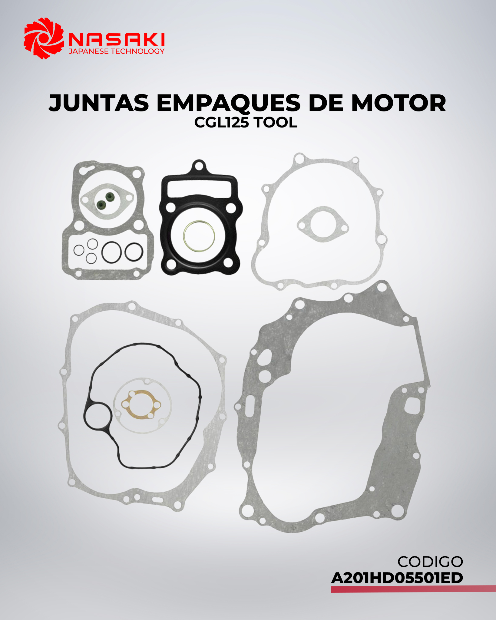 JUNTAS EMPAQUES DE MOTOR CGL125 TOOL