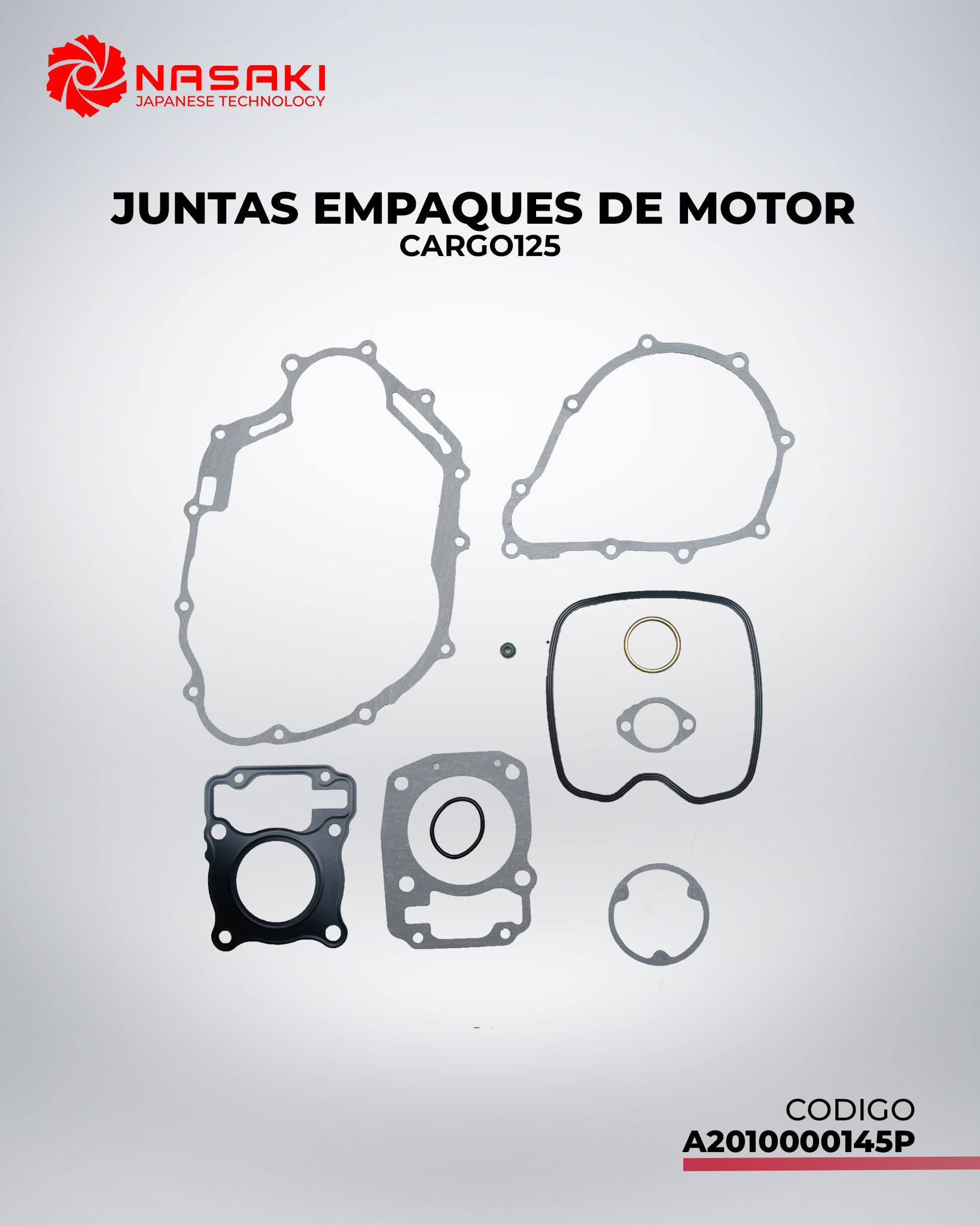 JUNTAS EMPAQUES DE MOTOR CARGO125